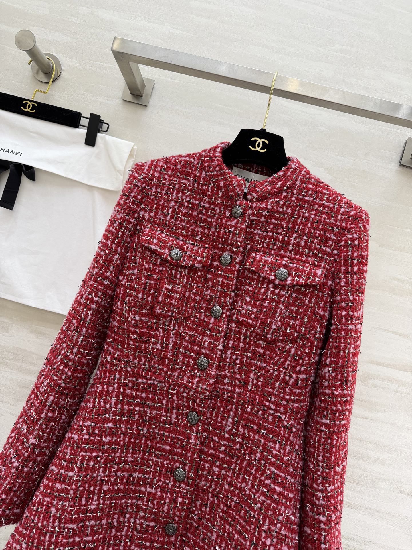 #Chane♡²⁶早春新款 编织花呢长袖连衣裙 定制软花呢面料精致高级 高品质定制 现货首发size：S