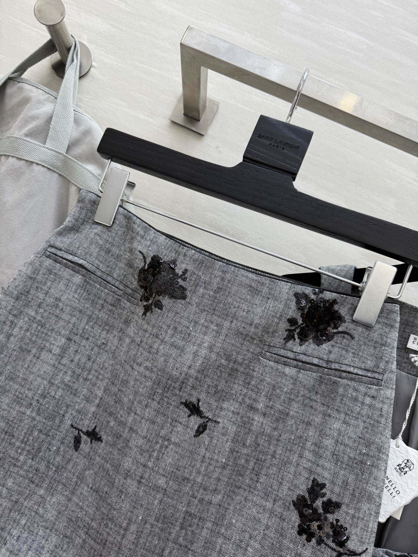 #BC新款 重工钉珠棉麻半裙 高品质定制 现货首发size：S/M/L（s码半裙腰围：70，裙长：36）