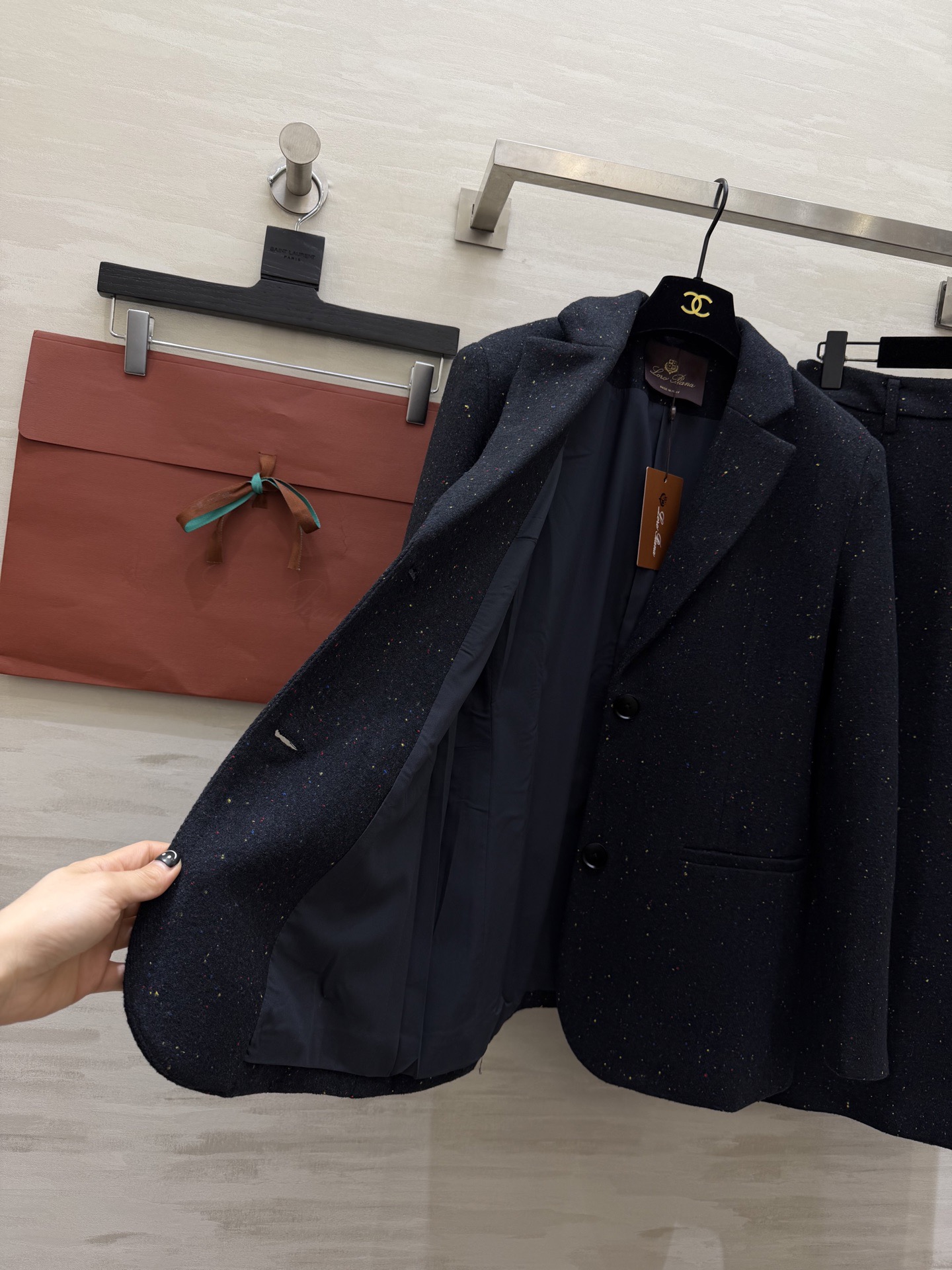 #LoroPian♡²⁶ 彩点羊毛混纺西装套装 复古色调 丰盈质调 彩点面料肌理 经典英式面料中多了一分