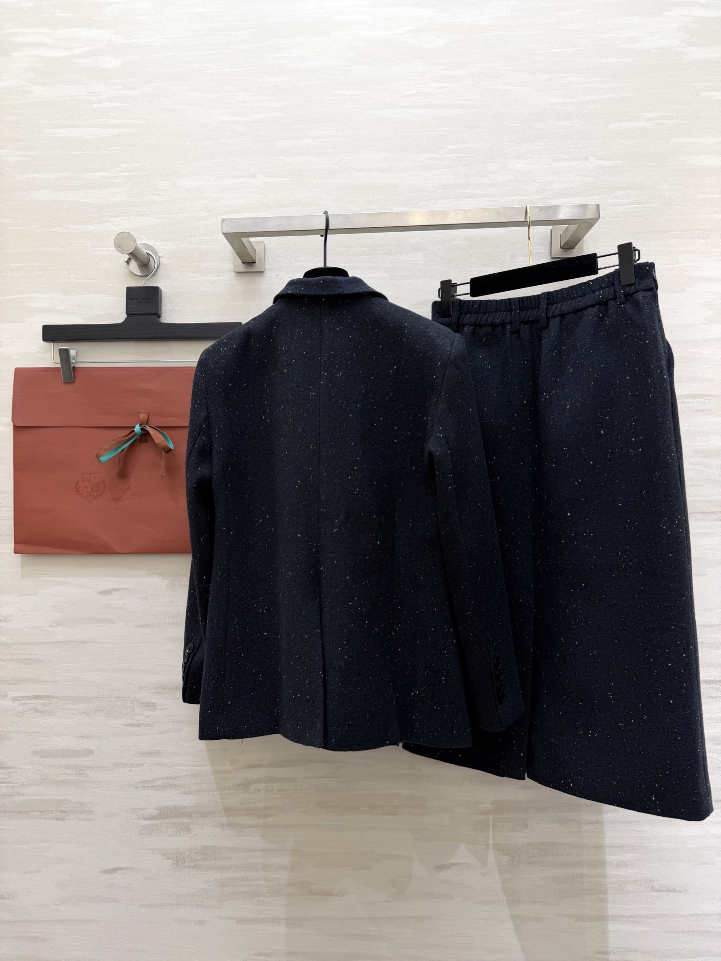 #LoroPian♡²⁶ 彩点羊毛混纺西装套装 复古色调 丰盈质调 彩点面料肌理 经典英式面料中多了一分