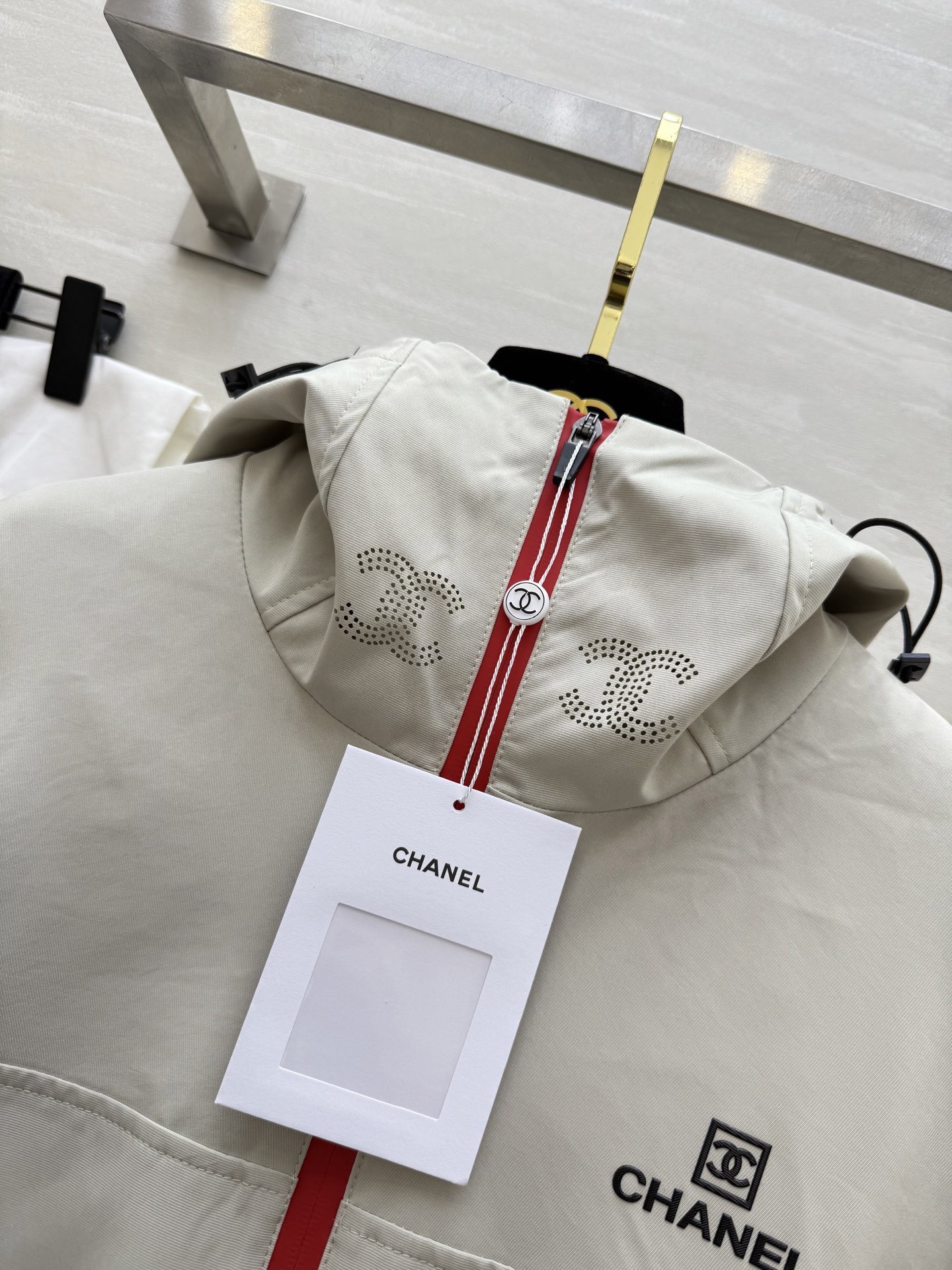 #Chane♡新款 中古系列 连帽冲锋衣外套 高品质定制 现货首发size：36/38/40（36码胸围