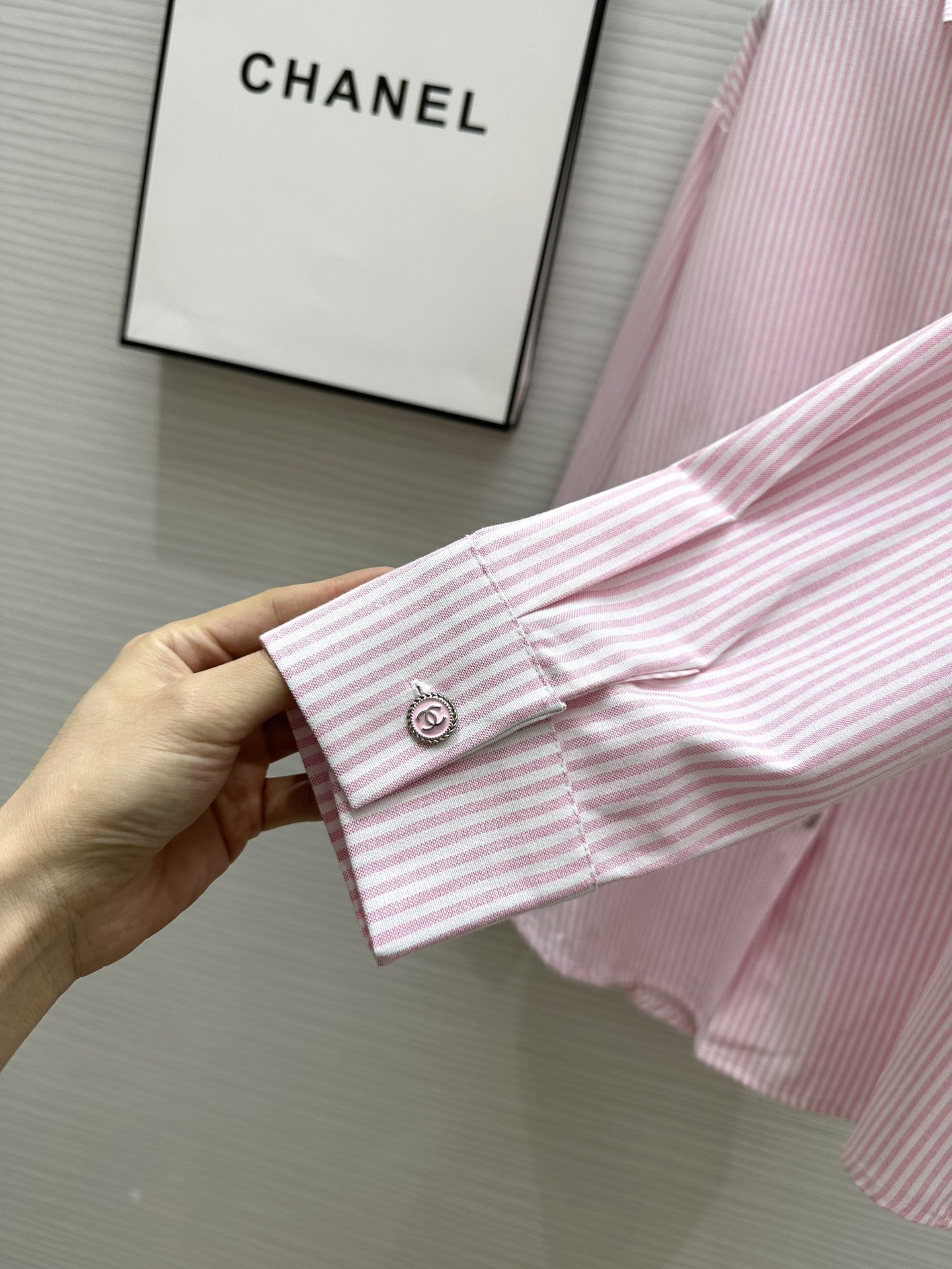 #Chane♡粉色条纹中古风衬衣 超级显肤白的颜色 高品质定制 现货首发size：36/38/40（38