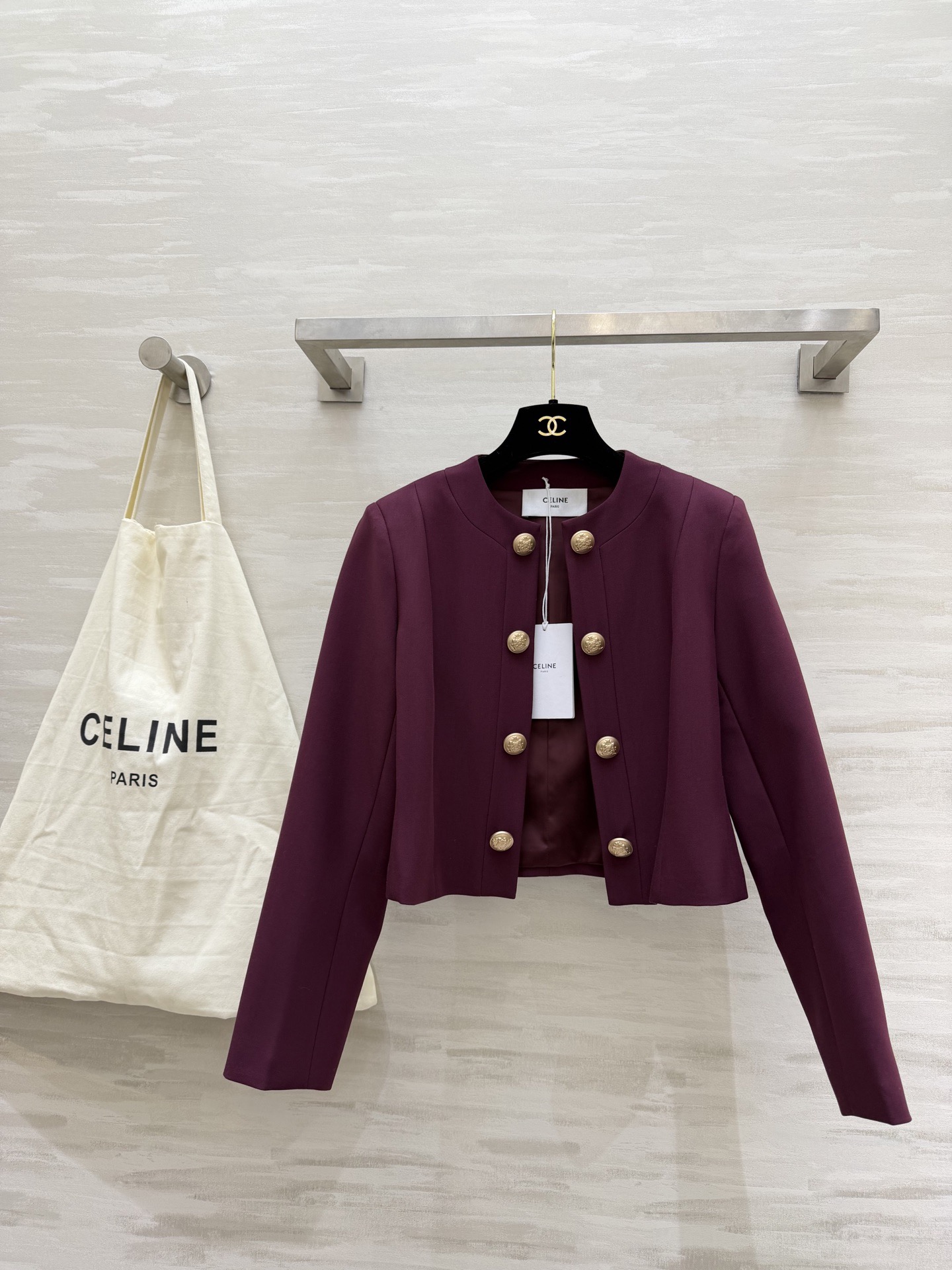#Celin♡²⁶早春新款 双排金扣外套 高品质定制 现货首发size：S/M/L/XL（s码肩宽：38