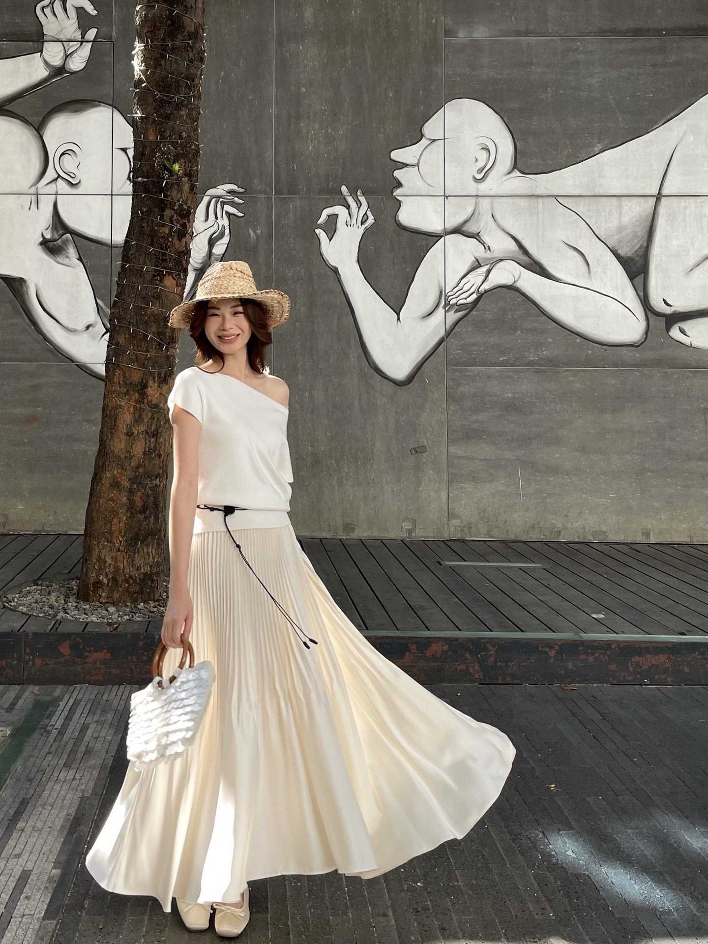 Saint Lauren♡²⁶春夏新款 ysl百褶半裙 定制醋酸混纺面料垂坠感与光泽度满分 裙摆层次丰富