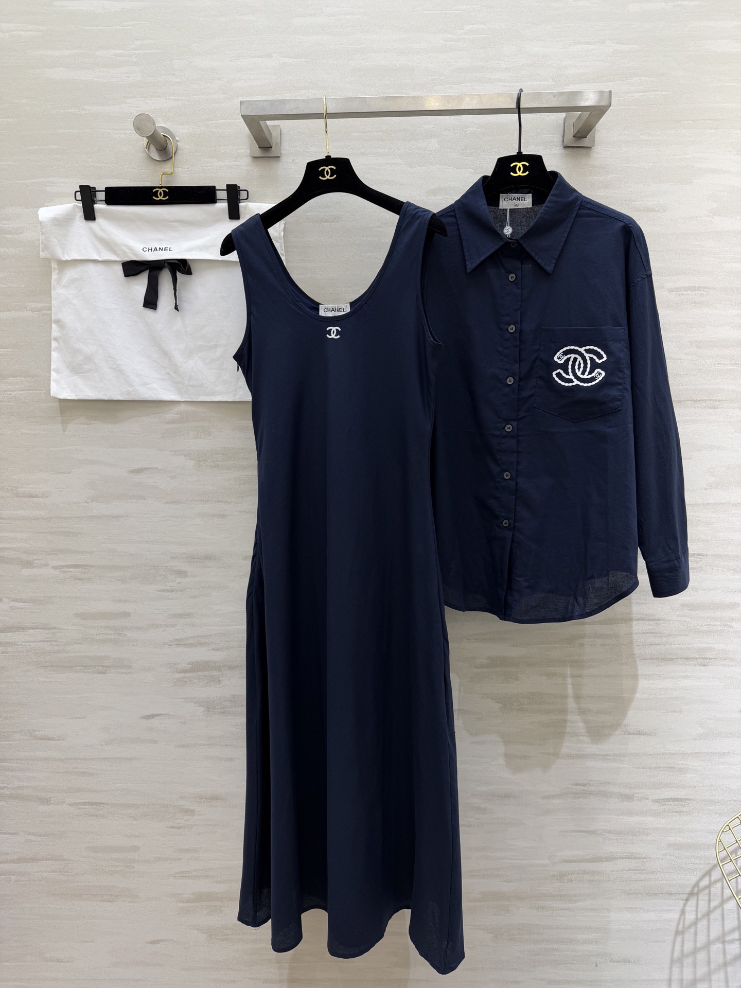 #Chane♡²⁶度假系列⛱️ 翻领棉麻衬衣➕无袖背心裙 高级时髦 定制亚麻质地 高品质 分开发售 si