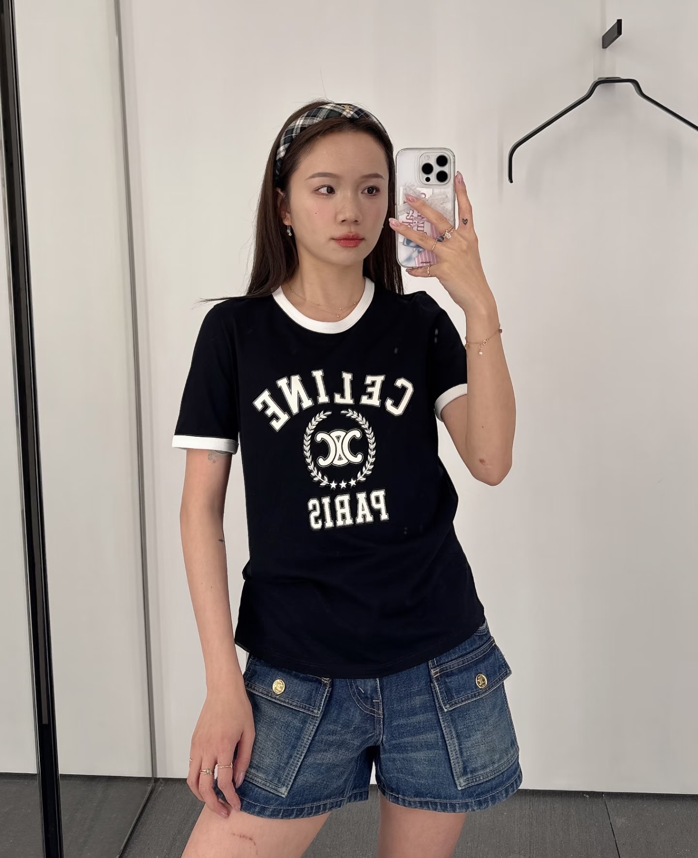 #Celin²⁶春夏新款 复古撞色T恤｜永不过时的法式经典 撞色包边勾勒利落线条 凯旋门印花低调又高级 