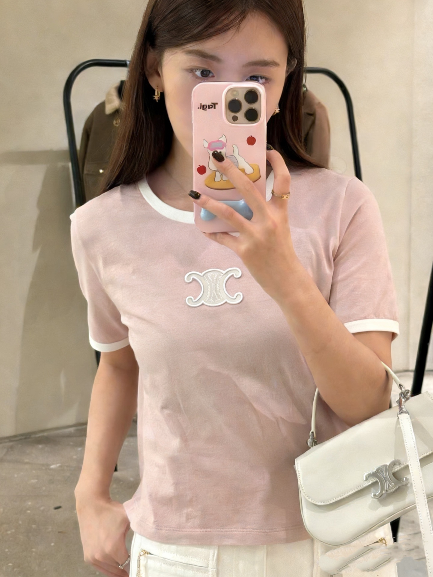 #Celin♡²⁶春夏限定撞色T恤｜把春天穿在身上樱花粉温柔治愈 baby蓝清爽减龄 双色可选适配不同风