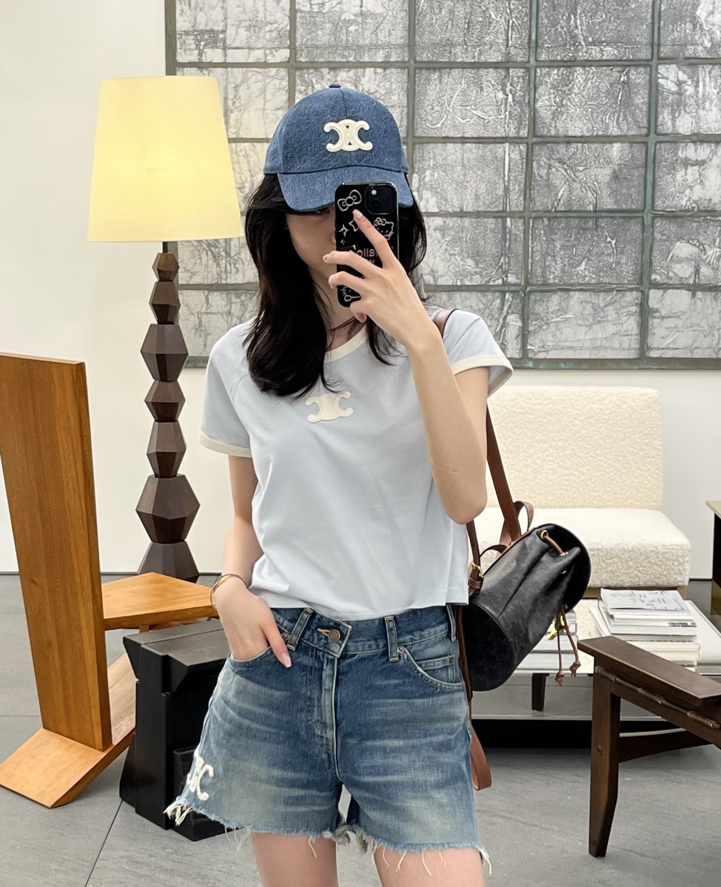 #Celin♡²⁶春夏限定撞色T恤｜把春天穿在身上樱花粉温柔治愈 baby蓝清爽减龄 双色可选适配不同风