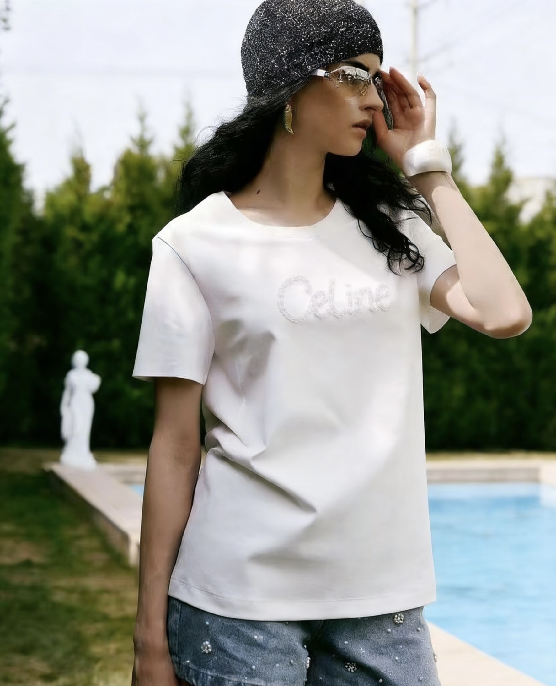 #Celin♡²⁶ss钉珠T恤｜把精致穿在身上 奶白温柔治愈 纯黑酷飒高级 双色可选适配不同风格！立体钉