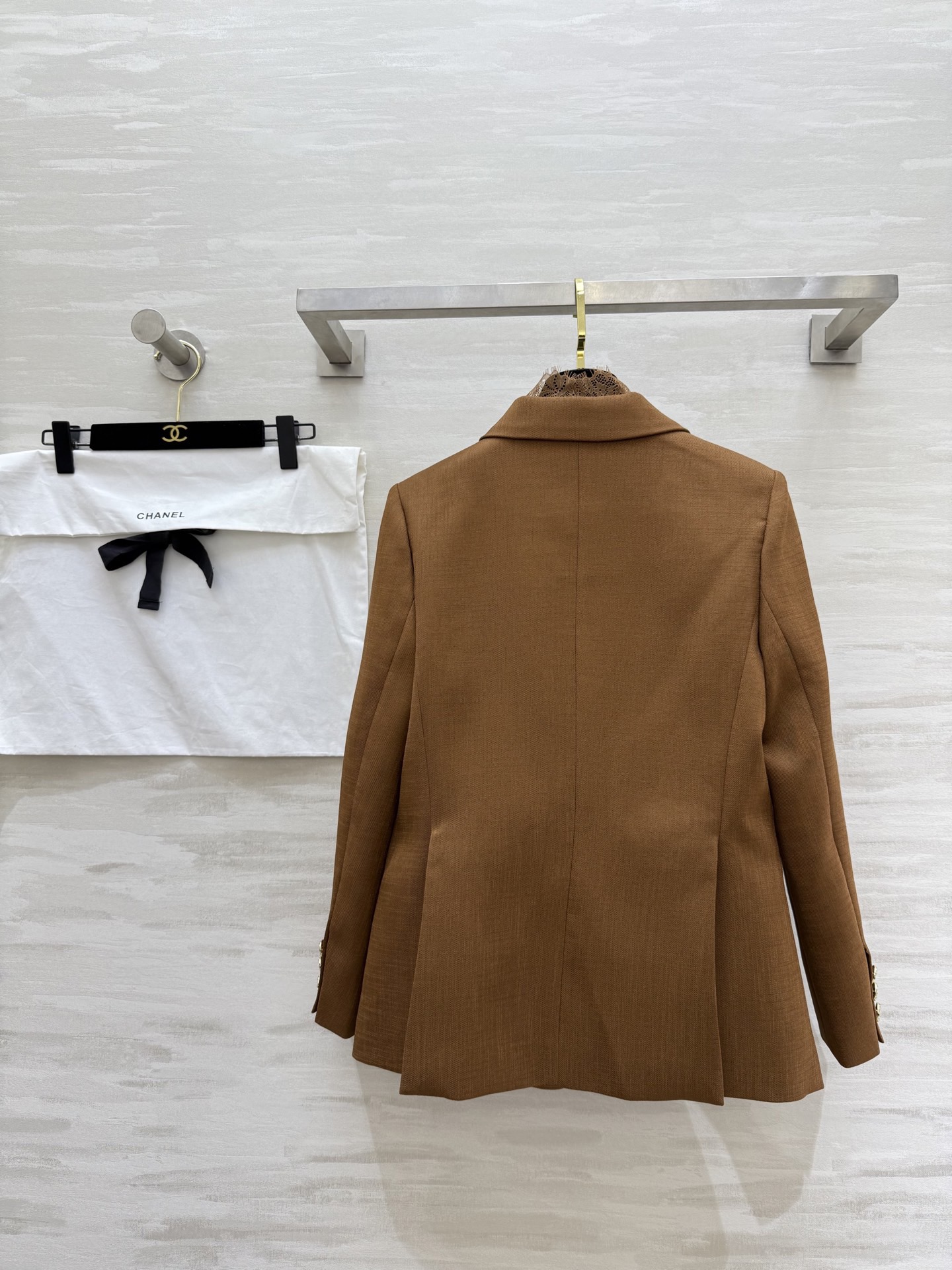 #Chane♡²⁶蕾丝拼接西装外套 定制醋酸亚麻面料 高品质定制 现货首发size：S/M/L/XL（s