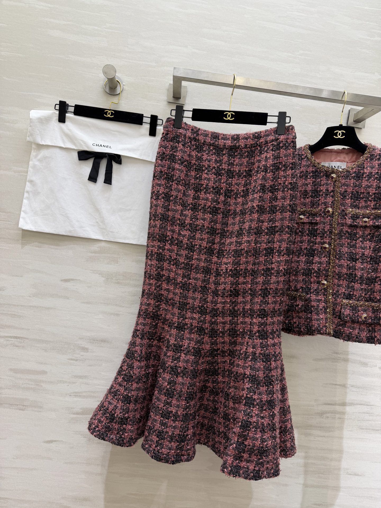 #Chane♡²⁶限定名媛风鱼尾裙套装 优雅大方 鱼尾半身裙设计婀娜多姿 大气女人 定制编织面料精致高级