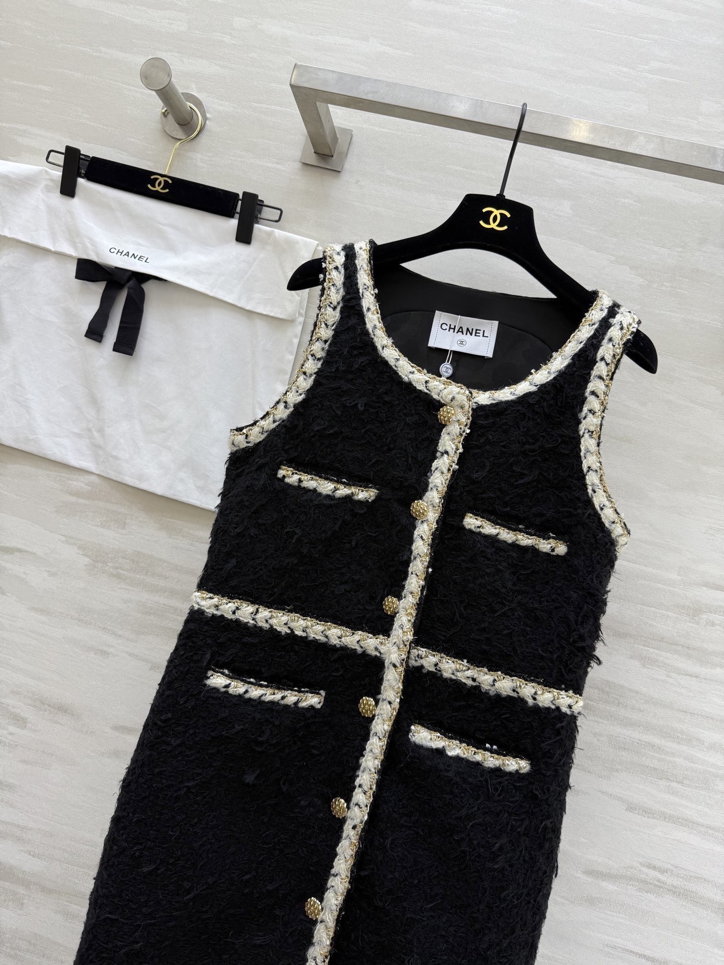 #Chane♡最美背心裙 千金感 重工长毛小香风面料 高品质定制 现货首发size：S/M/L（s码胸围