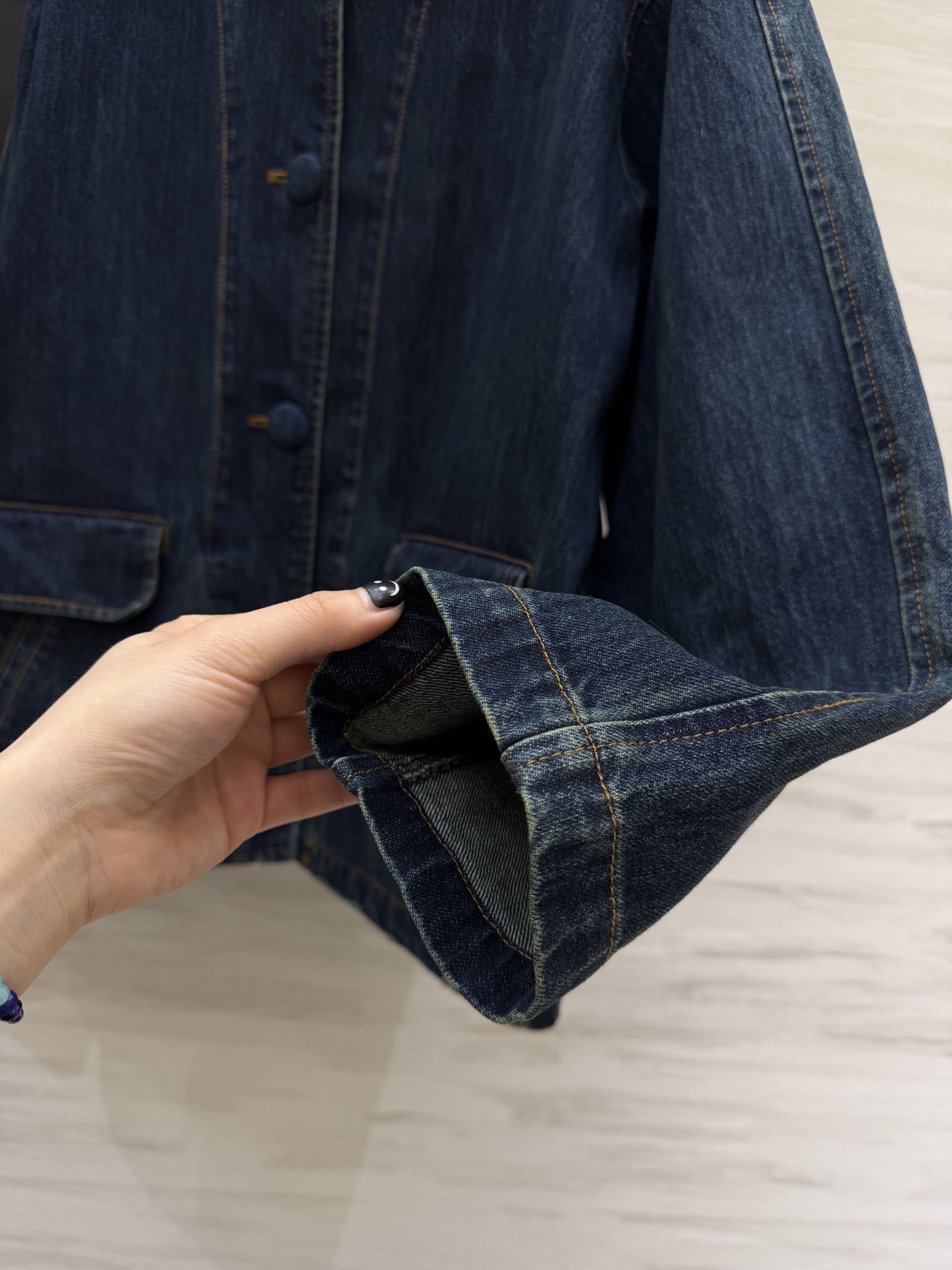 #Prad♡²⁶新款 复古甜心风牛仔外套 高品质定制 现货首发size：S/M/L（s码肩宽：50，胸围