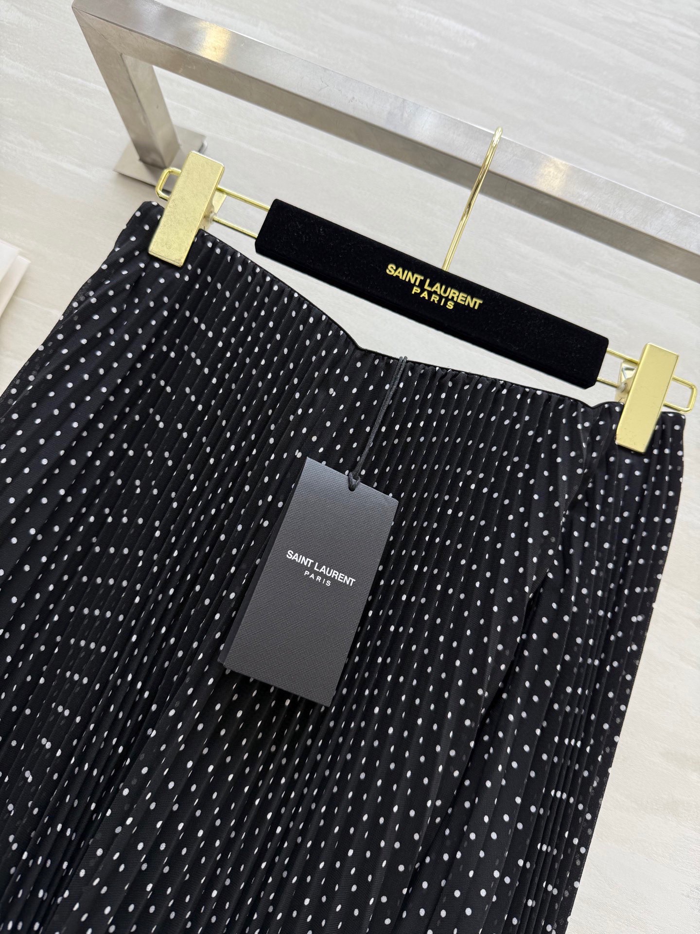 #ysl波点百褶风琴式半裙 优雅高级 高品质定制 现货首发size：S/M/L/XL（M码弹力腰围：68