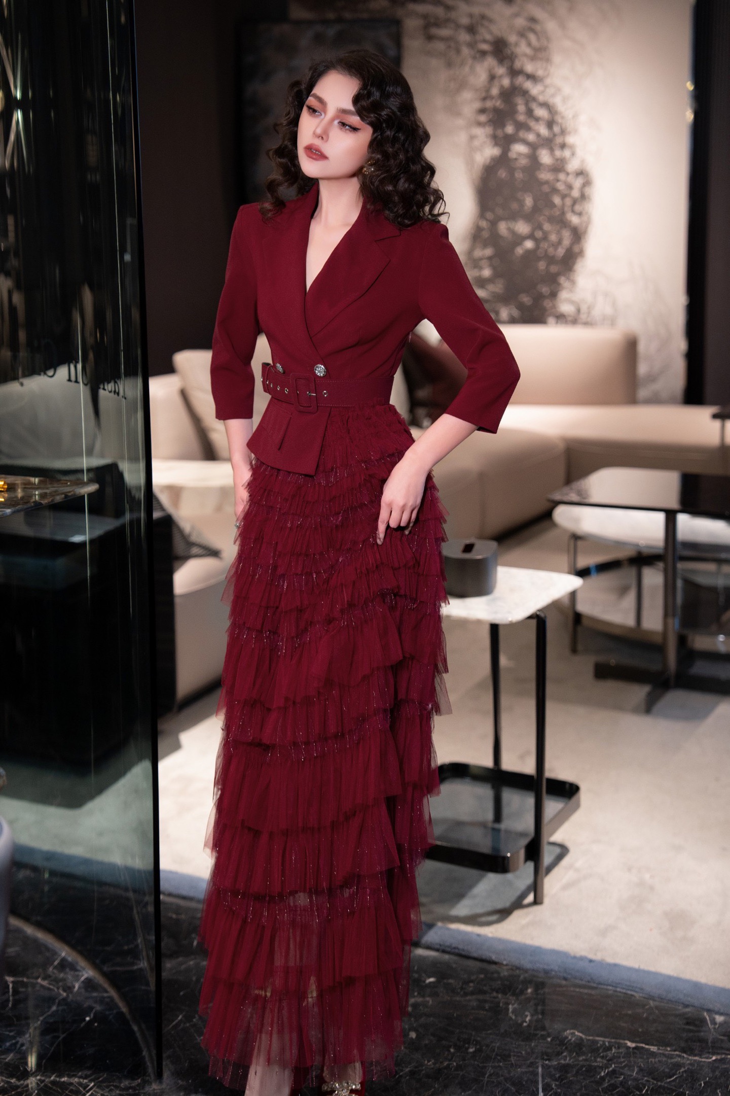 NO:720232,Bordeaux Red | Elegant and timeless retro romance, Dior-clothing, dior,19860909波尔多红｜优雅永不过时的复古浪漫,迪奥-服装,dior,,Women's clothing