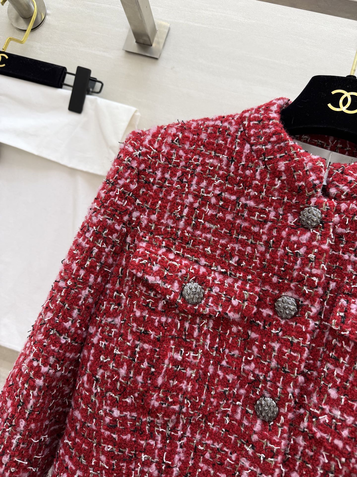 #Chane♡²⁶早春新款 编织花呢长袖连衣裙 定制软花呢面料精致高级 高品质定制 现货首发size：S