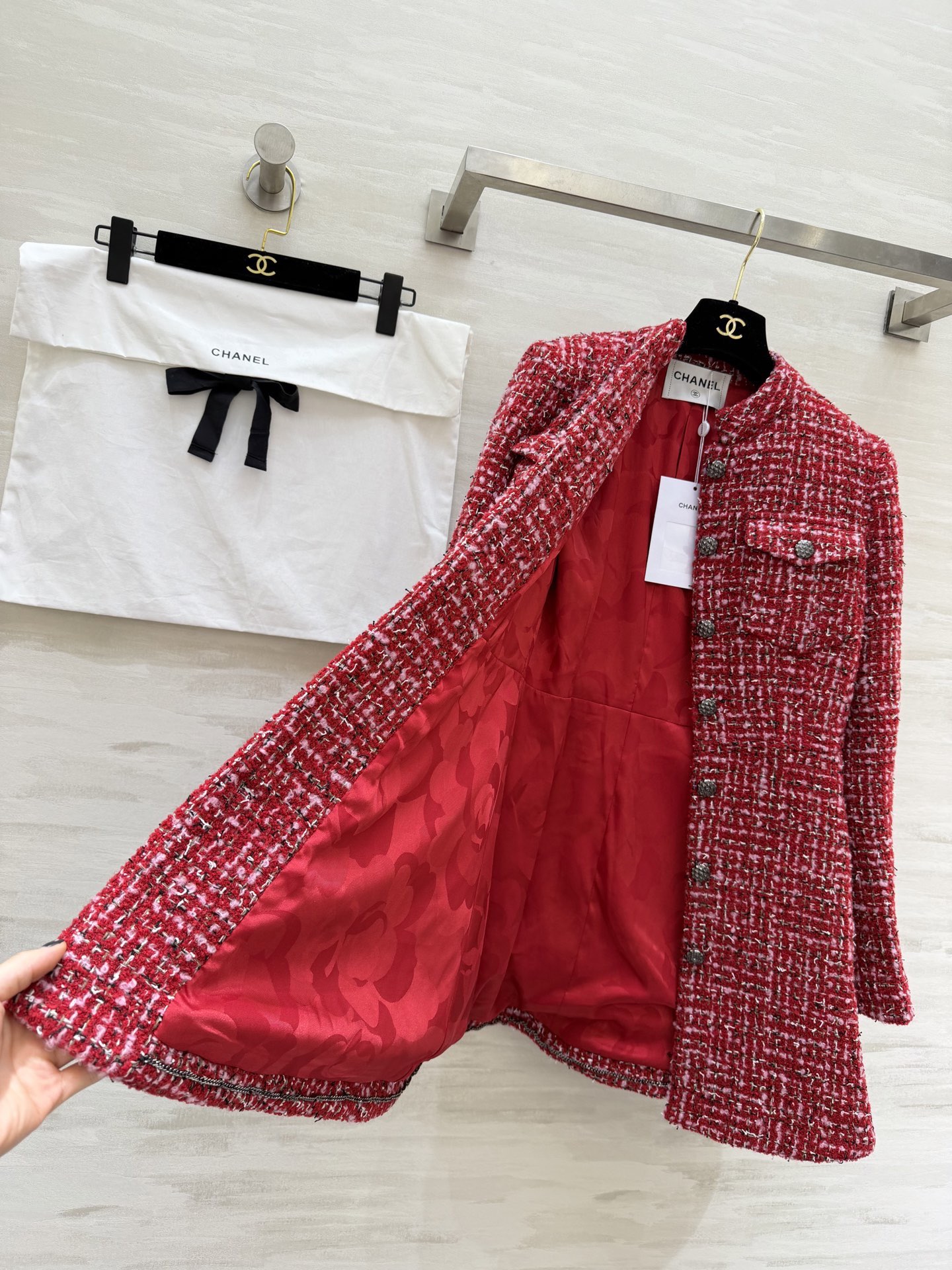 #Chane♡²⁶早春新款 编织花呢长袖连衣裙 定制软花呢面料精致高级 高品质定制 现货首发size：S