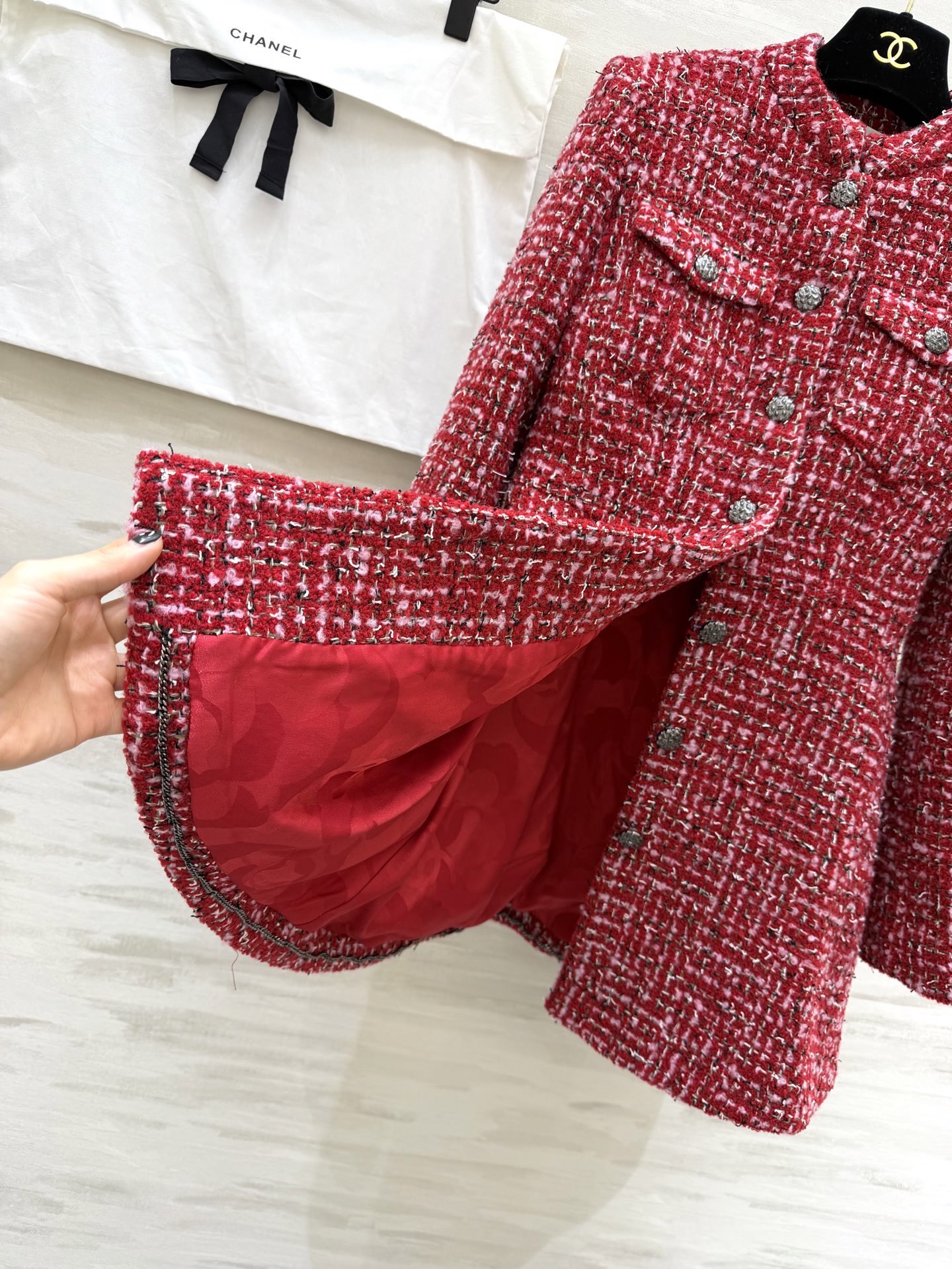 #Chane♡²⁶早春新款 编织花呢长袖连衣裙 定制软花呢面料精致高级 高品质定制 现货首发size：S