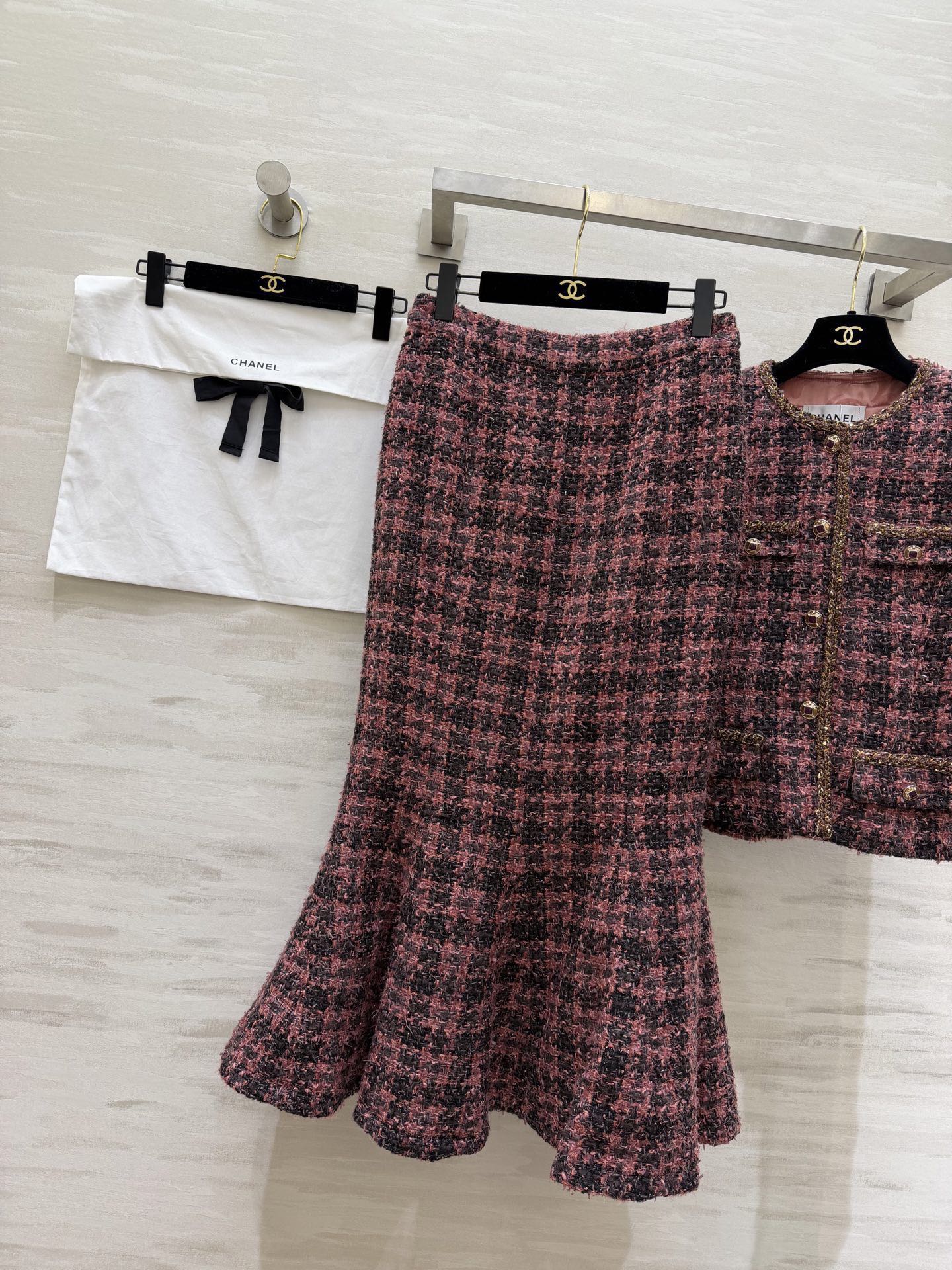 #Chane♡²⁶限定名媛风鱼尾裙套装 优雅大方 鱼尾半身裙设计婀娜多姿 大气女人 定制编织面料精致高级