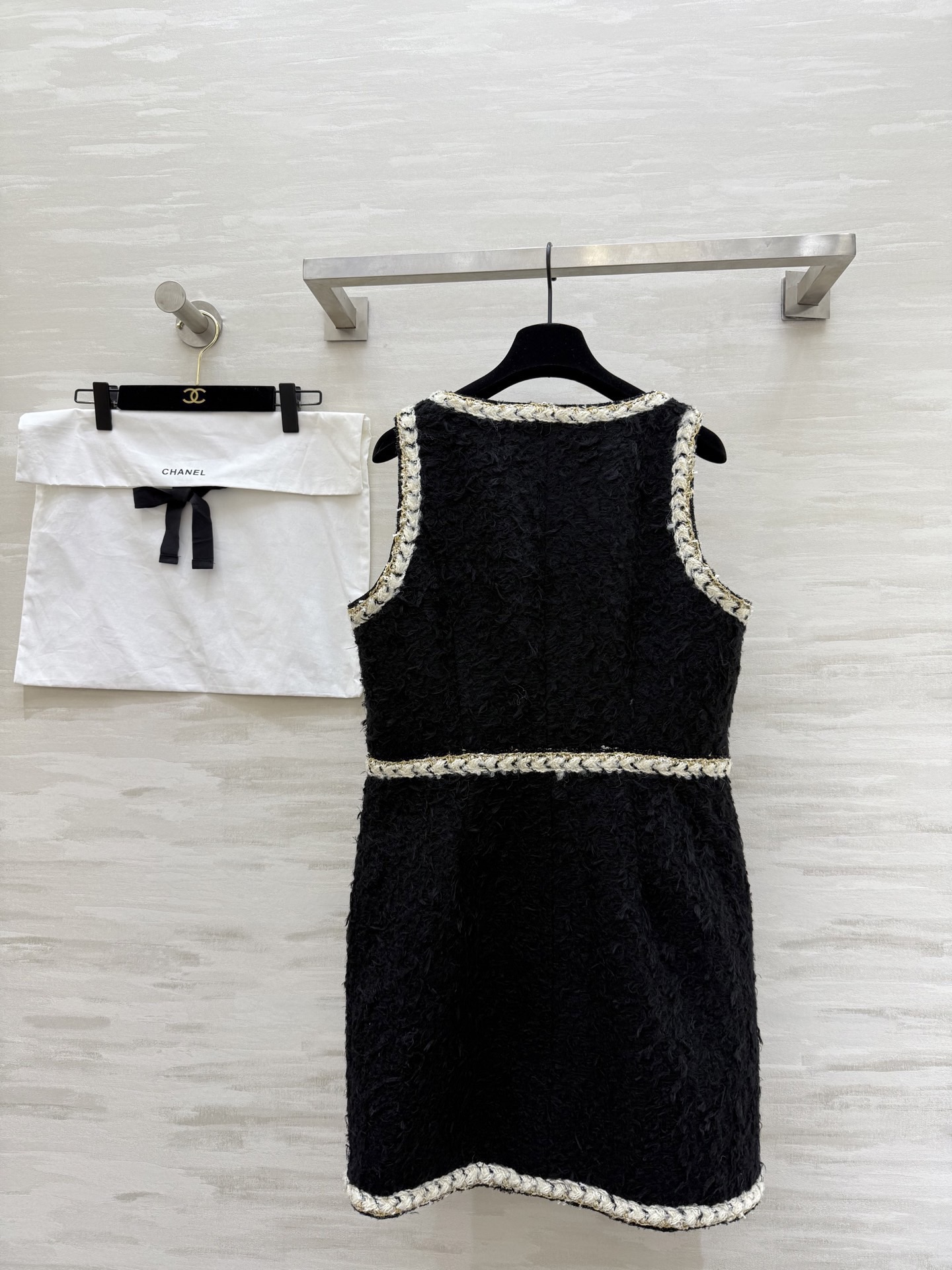 #Chane♡最美背心裙 千金感 重工长毛小香风面料 高品质定制 现货首发size：S/M/L（s码胸围