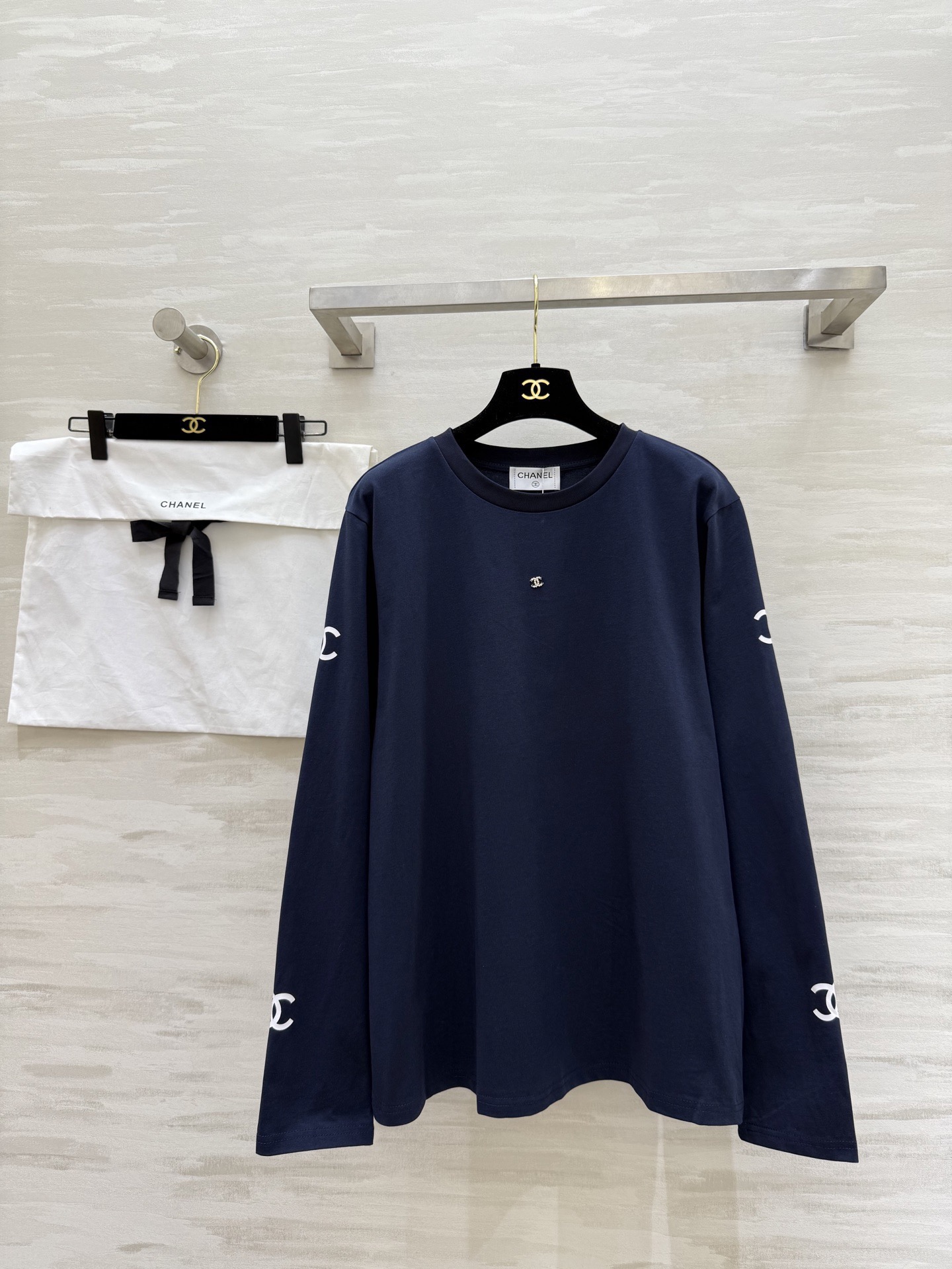 #Chane♡²⁶新款 长袖上衣 四季🉑️穿 定制纯棉面料 宽松Os版型 高品质定制 现货首发size：