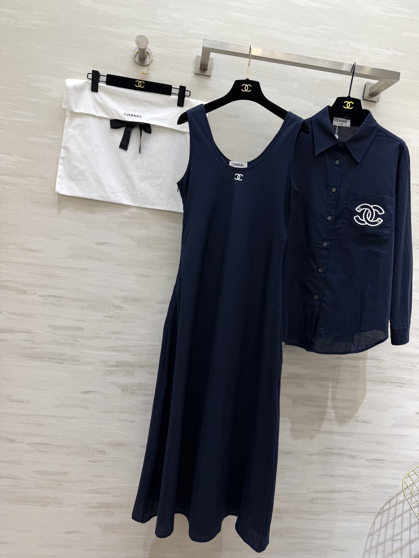 #Chane♡²⁶度假系列⛱️ 翻领棉麻衬衣➕无袖背心裙 高级时髦 定制亚麻质地 高品质 分开发售 si