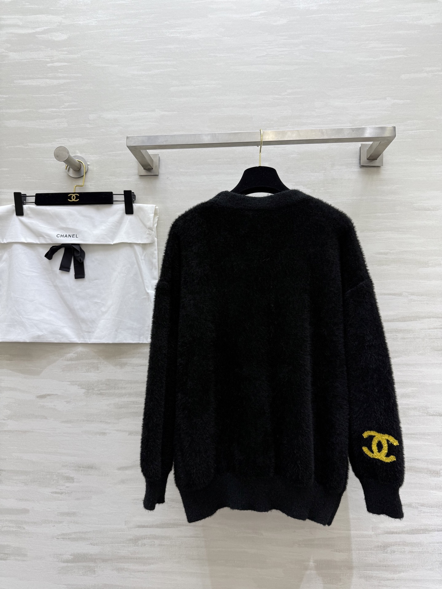 #Chane♡新款 环保水貂绒开衫外套 彩色logo点缀俏皮可爱 高品质定制 现货首发size：36/3