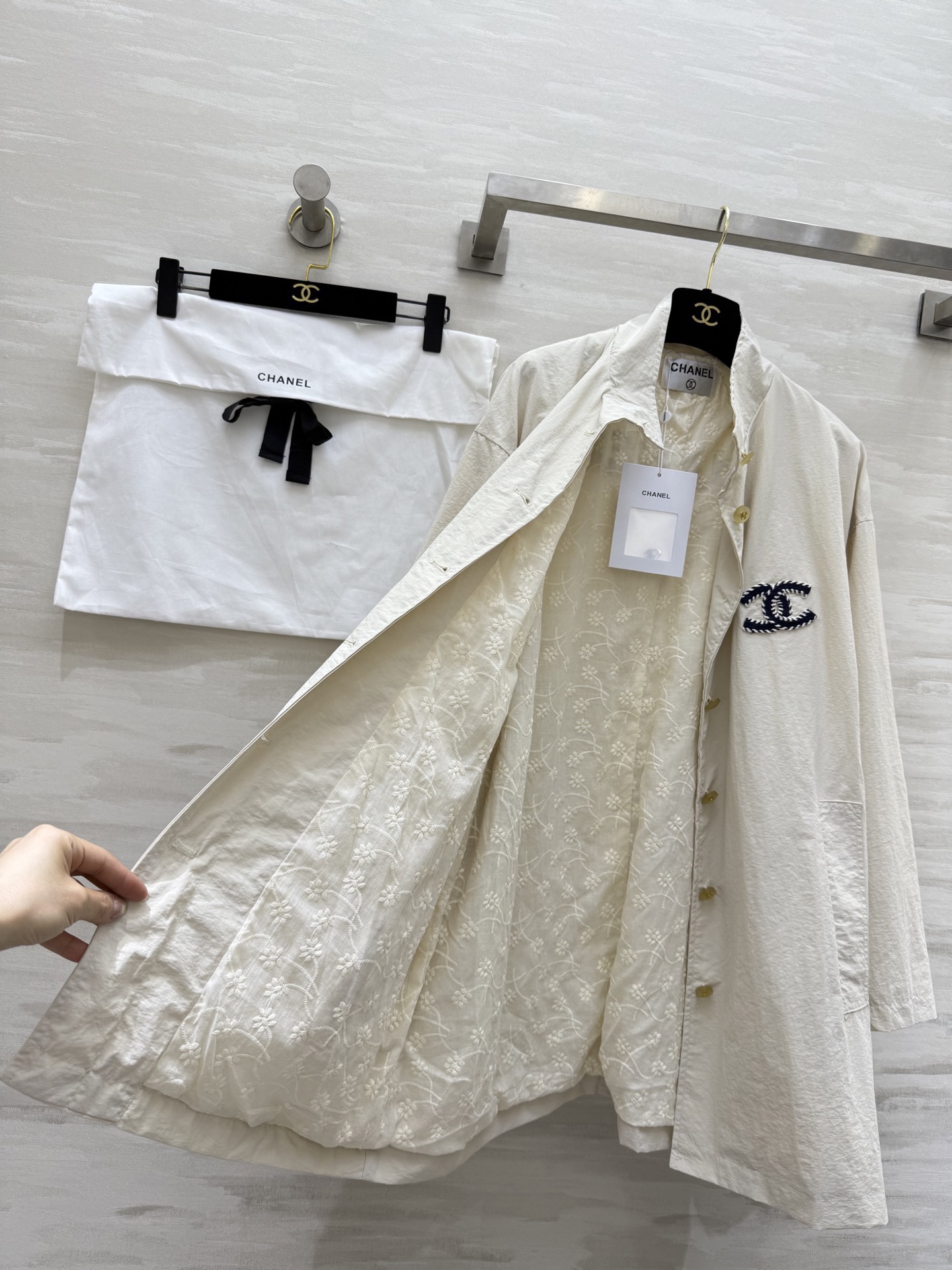 #Chane♡新款 中古系列中长款外套 高品质定制 现货首发 配送防尘袋size：36/38/40（36