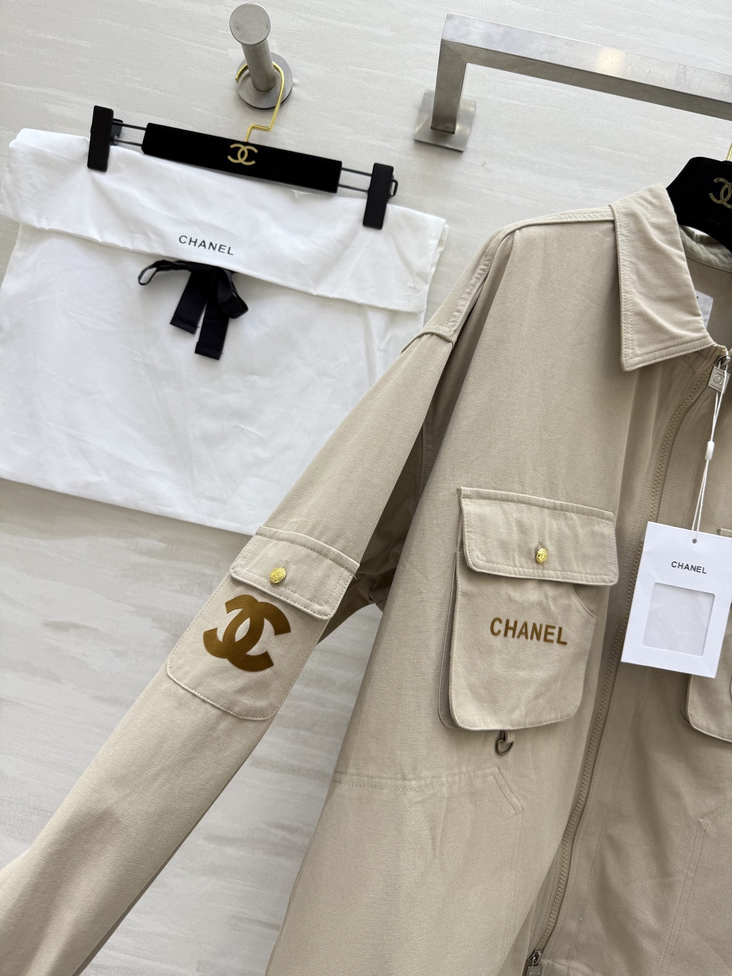 #Chane♡新款 中古系列 翻领口袋外套 高品质定制 现货首发size：36/38/40（36码肩宽：