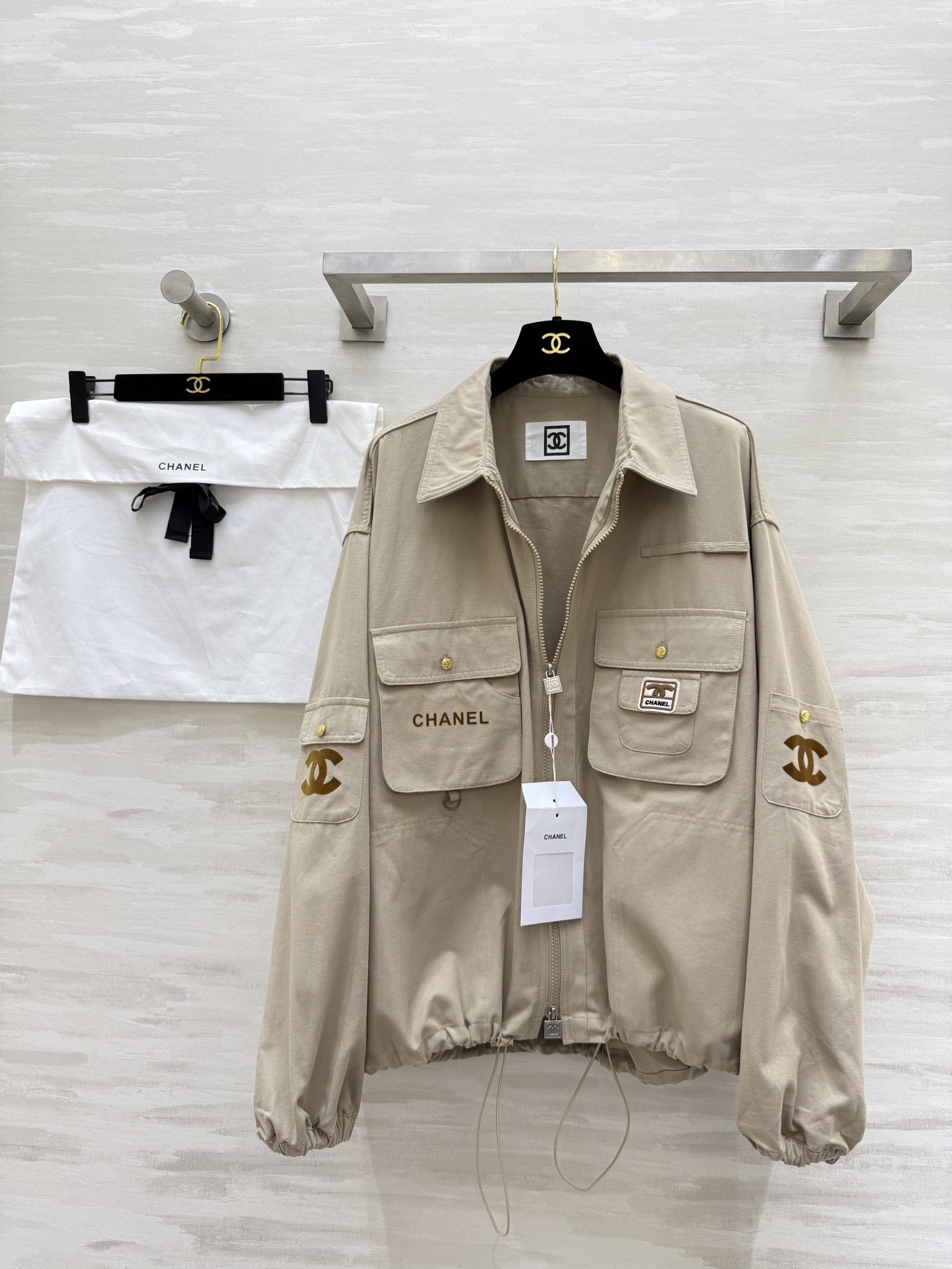 #Chane♡新款 中古系列 翻领口袋外套 高品质定制 现货首发size：36/38/40（36码肩宽：