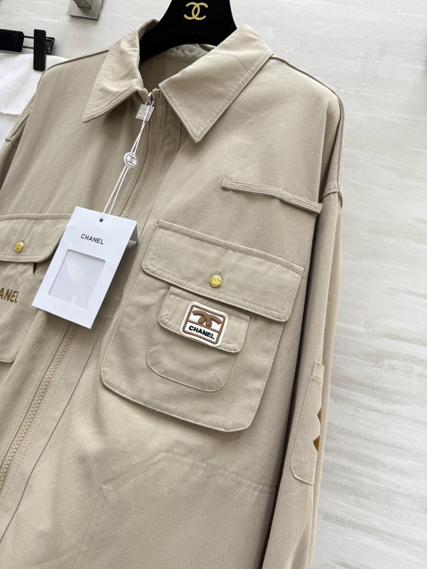 #Chane♡新款 中古系列 翻领口袋外套 高品质定制 现货首发size：36/38/40（36码肩宽：