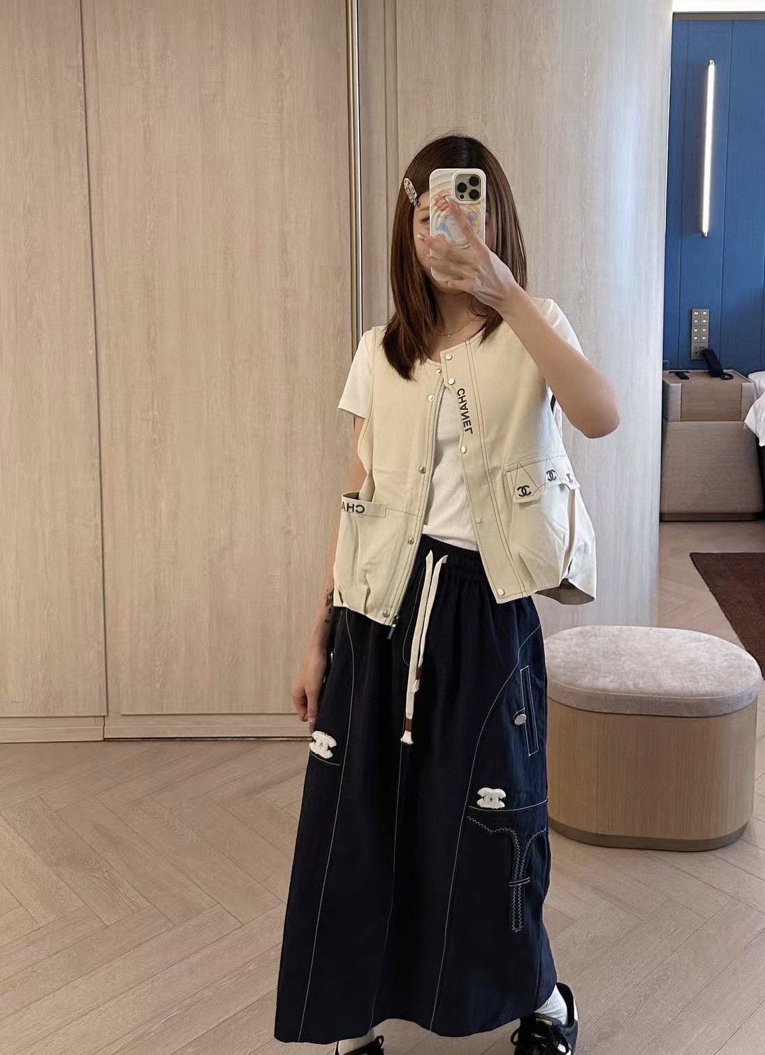 #Chane♡新款 中古系列 牛仔半裙 高品质 现货首发size：36/38/40（38码弹力腰围：72