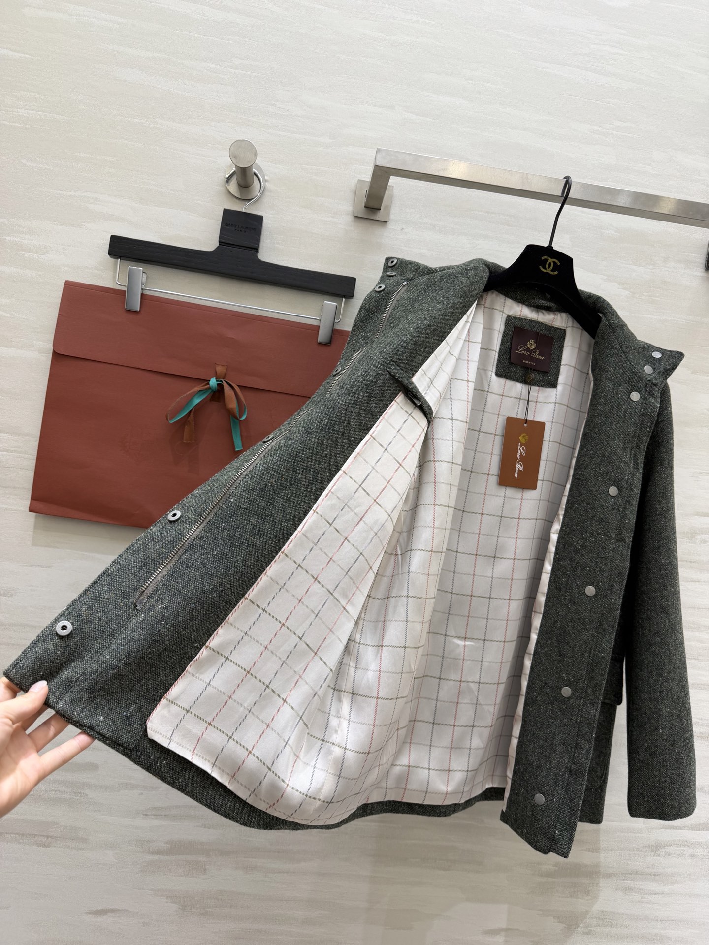 #Loro Pian♡²⁶早春新款 Voyager旅行外套 混色羊毛花纱肌理自带高级感 立领设计利落大方