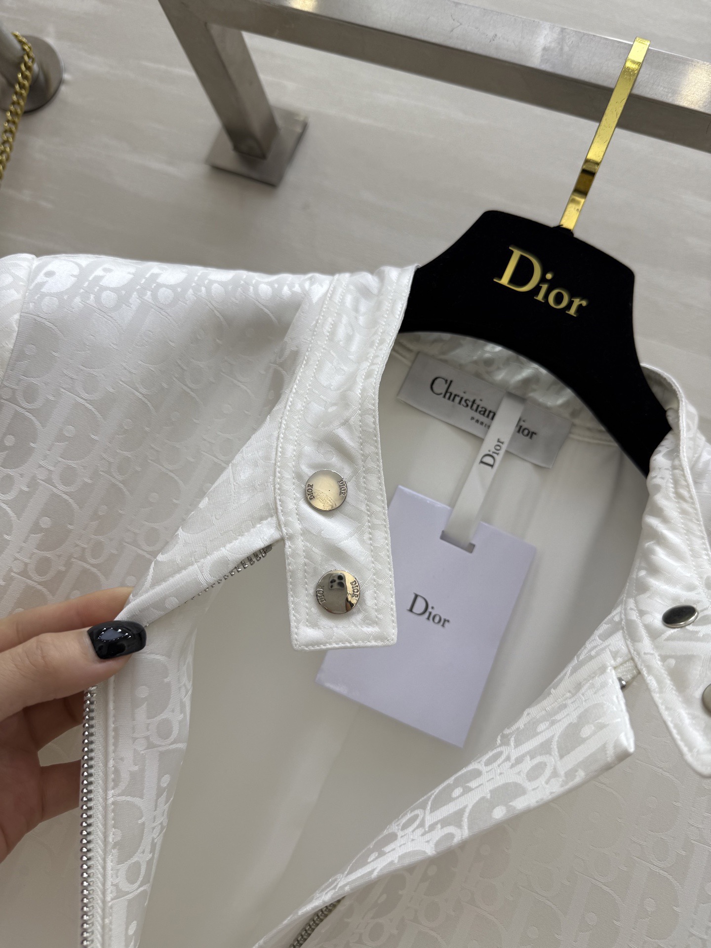 #DIO♡提花醋酸夹克外套 时髦高级 定制进口提花醋酸面料 立体剪裁版型 高品质 现货首发size：36