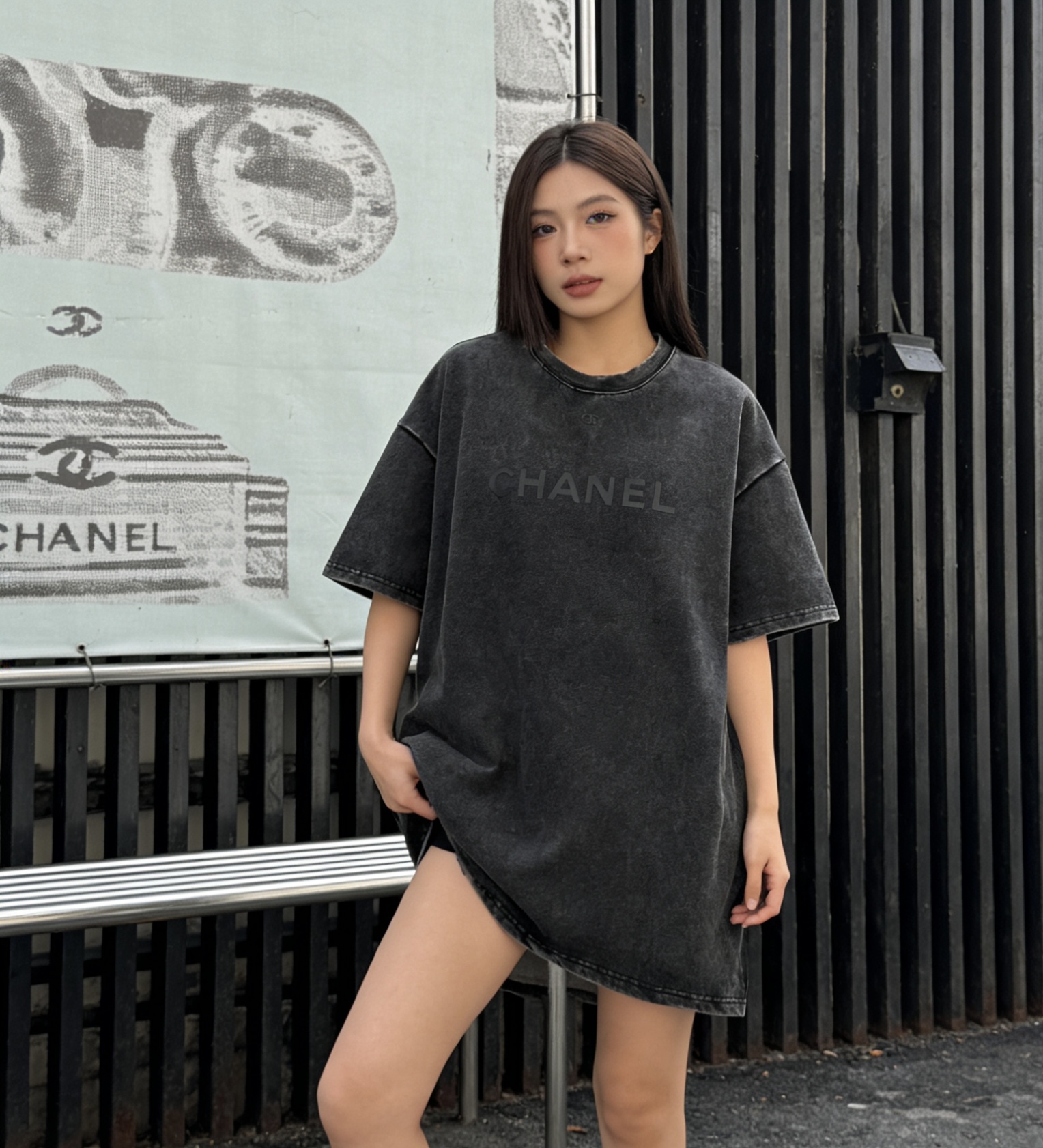 #CHANE²⁶做旧水洗T恤｜自带滤镜的松弛感复古炭黑洗水工艺，把高级感穿在身上！oversize版型，