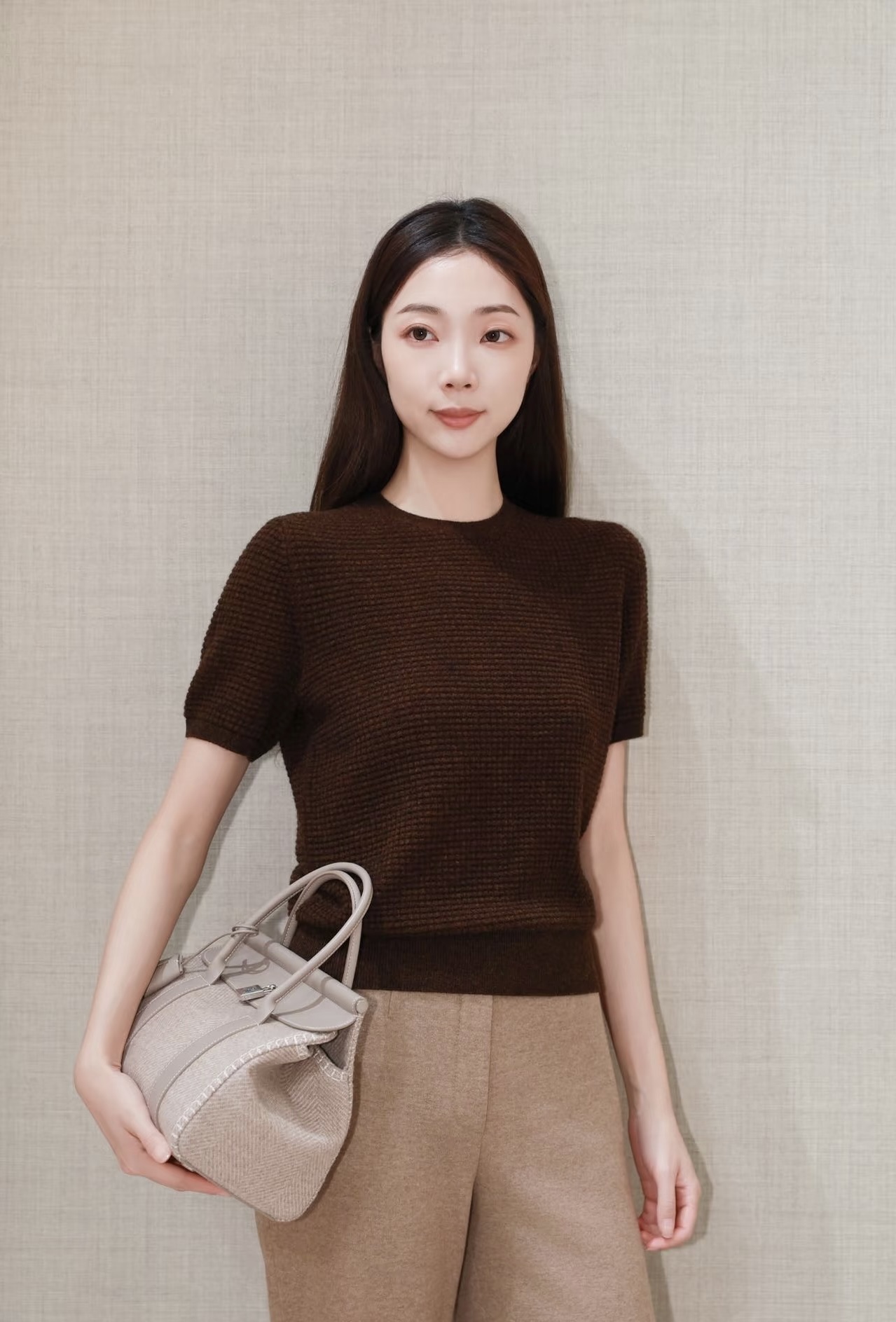 #Loro piana♡²⁶ssS 胶囊系列 圆领短袖提花 针织纯色羊绒短袖上衣 高品质定制 现货首发s