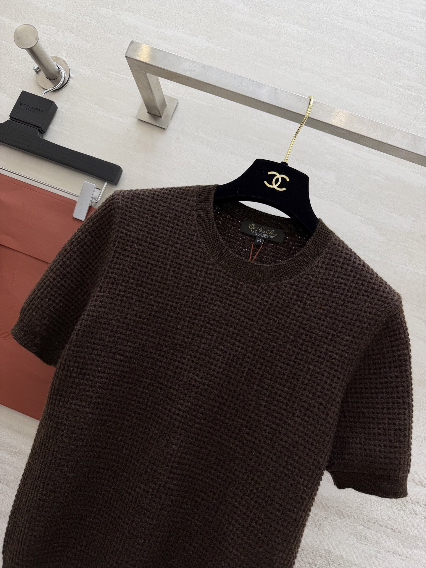 #Loro piana♡²⁶ssS 胶囊系列 圆领短袖提花 针织纯色羊绒短袖上衣 高品质定制 现货首发s