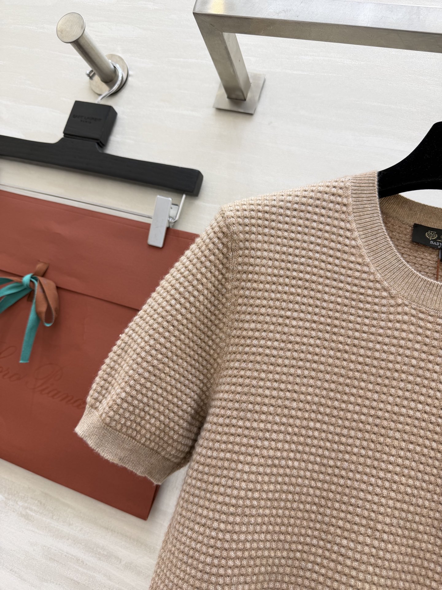 #Loro piana♡²⁶ssS 胶囊系列 圆领短袖提花 针织纯色羊绒短袖上衣 高品质定制 现货首发s