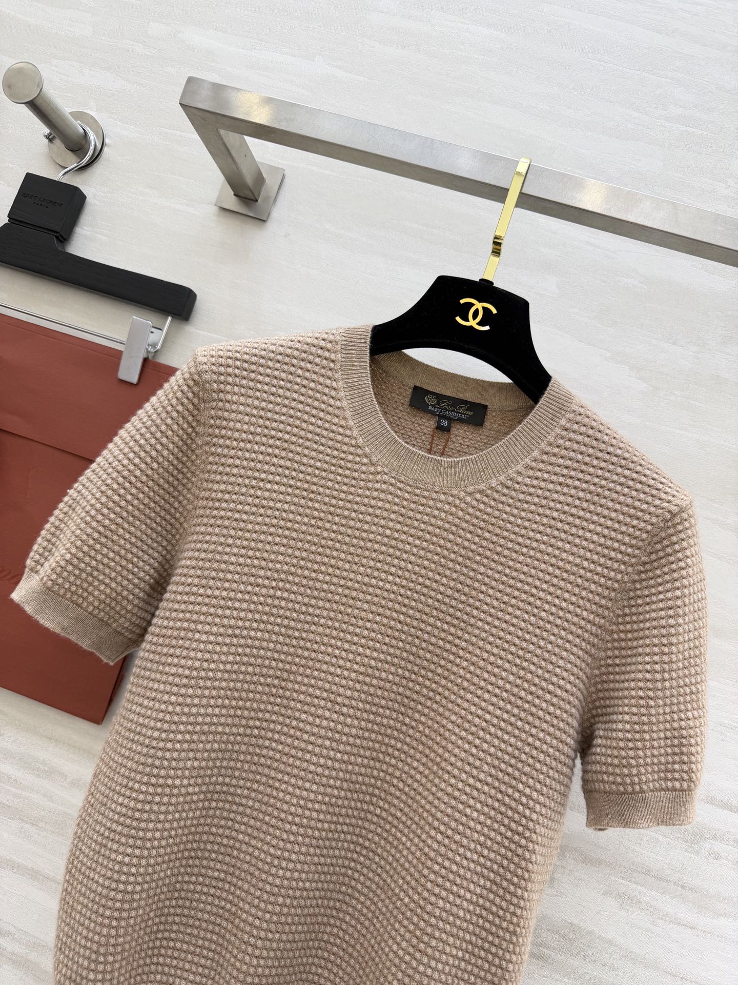 #Loro piana♡²⁶ssS 胶囊系列 圆领短袖提花 针织纯色羊绒短袖上衣 高品质定制 现货首发s