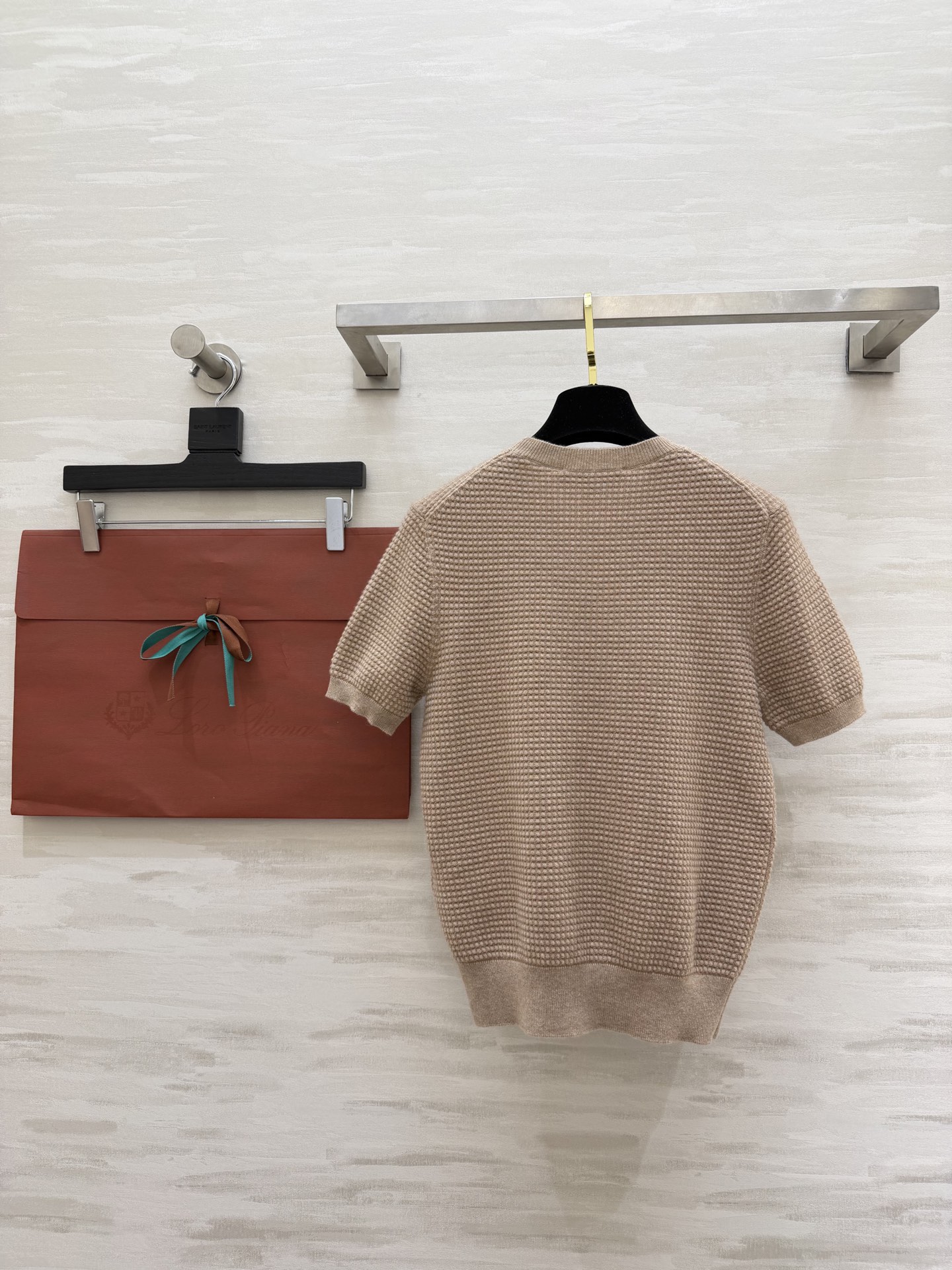 #Loro piana♡²⁶ssS 胶囊系列 圆领短袖提花 针织纯色羊绒短袖上衣 高品质定制 现货首发s