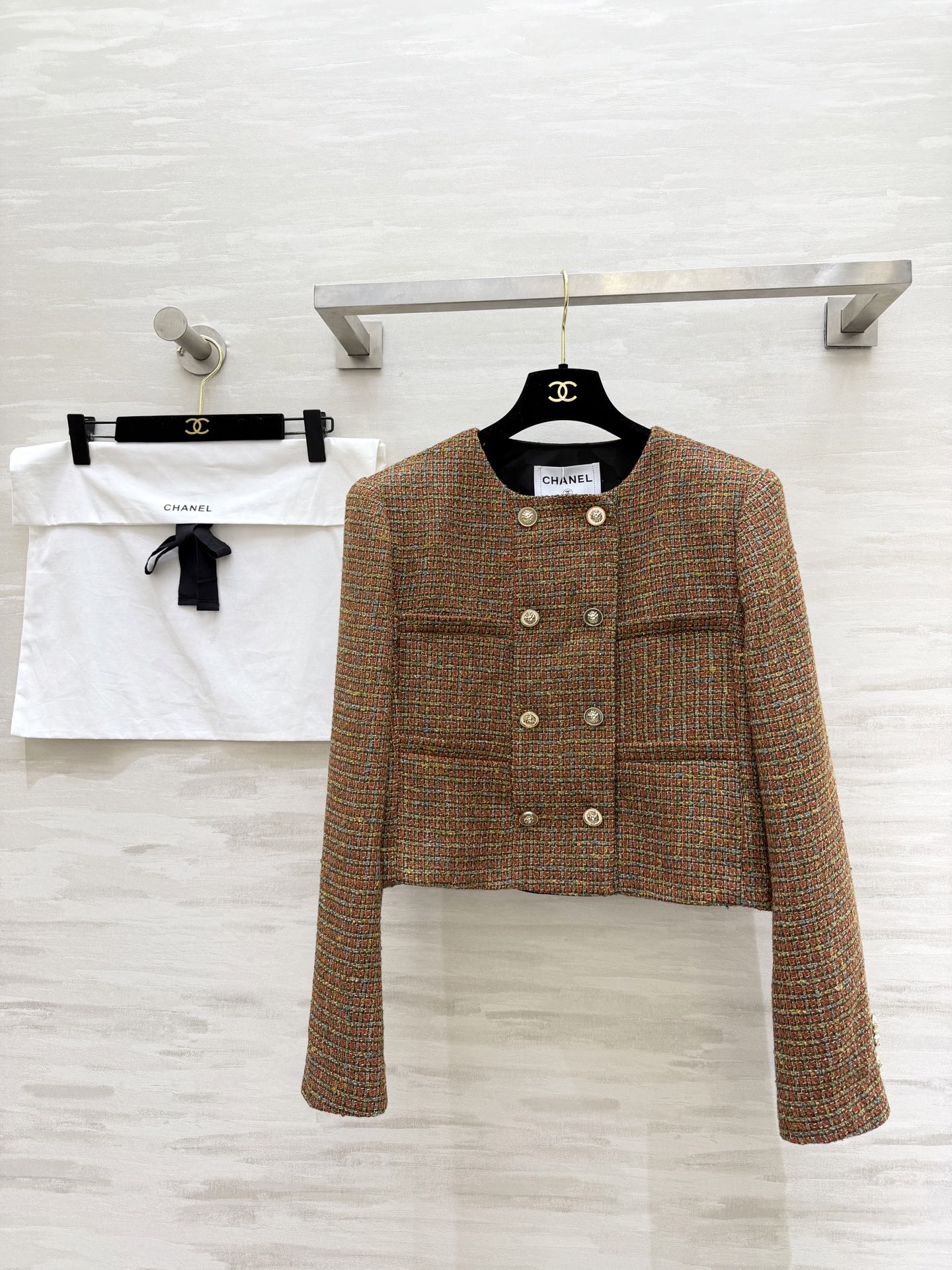 #Chane♡²⁶新款焦糖混色粗花呢外套 细腻又有层次 经典圆领+双排金扣 优雅永不过时 高品质定制 现