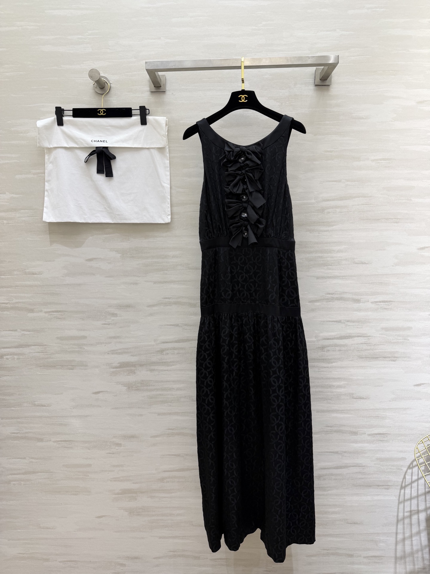 #Chane♡提花真丝绉纱 无袖连衣裙 定制100%桑蚕丝 晚宴礼服款 优雅贵气 高品质定制 现货首发s