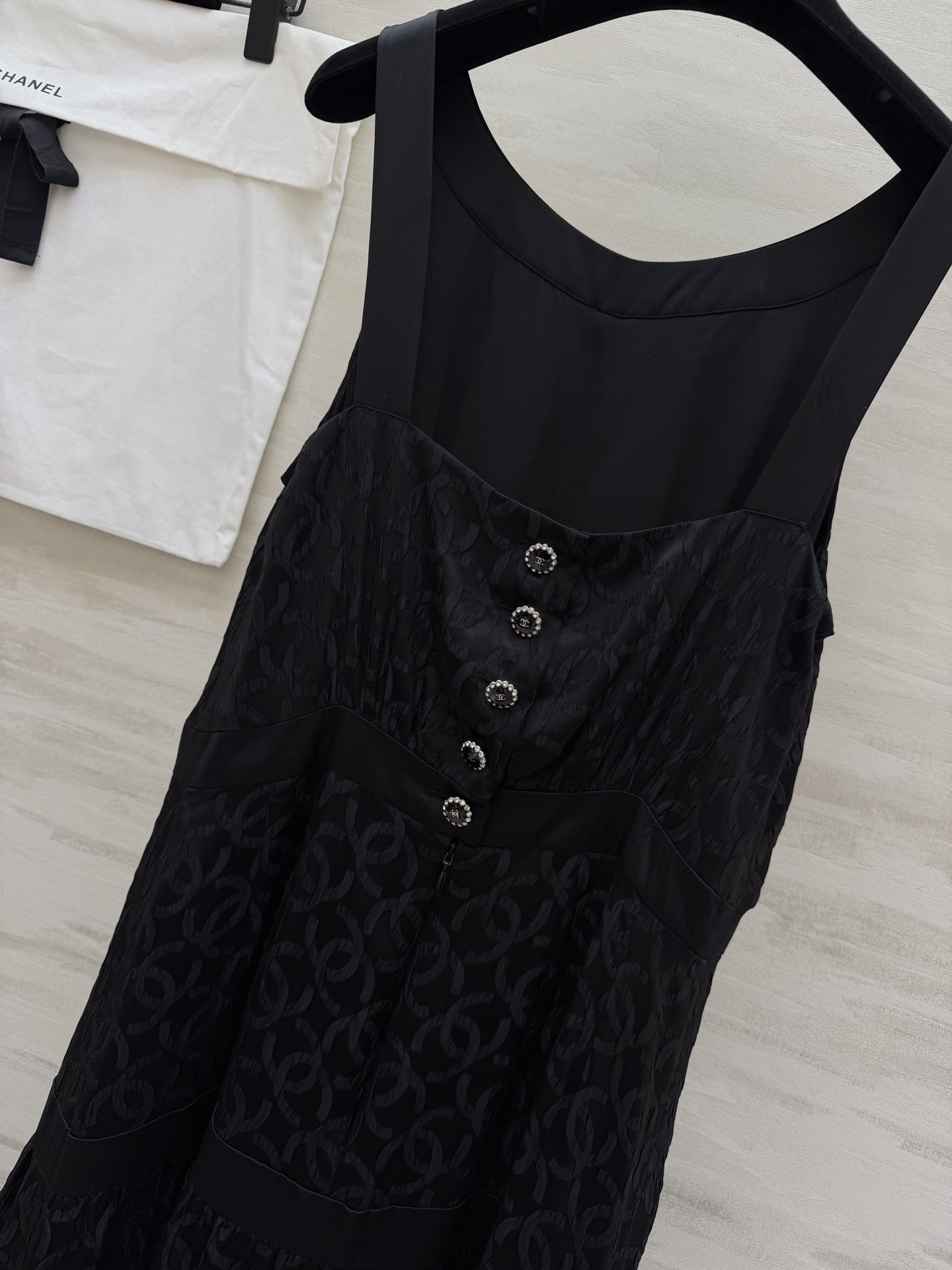 #Chane♡提花真丝绉纱 无袖连衣裙 定制100%桑蚕丝 晚宴礼服款 优雅贵气 高品质定制 现货首发s