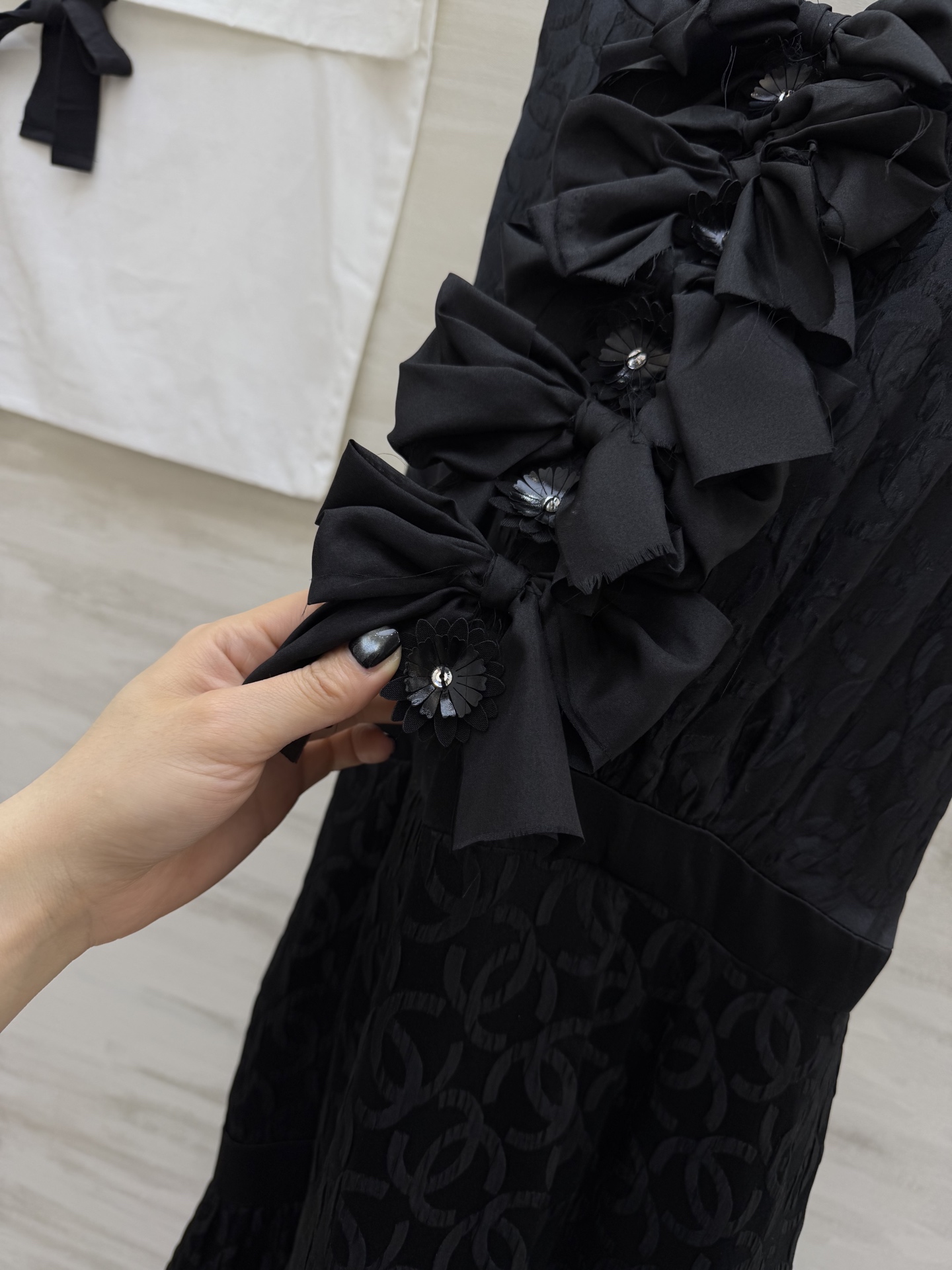 #Chane♡提花真丝绉纱 无袖连衣裙 定制100%桑蚕丝 晚宴礼服款 优雅贵气 高品质定制 现货首发s