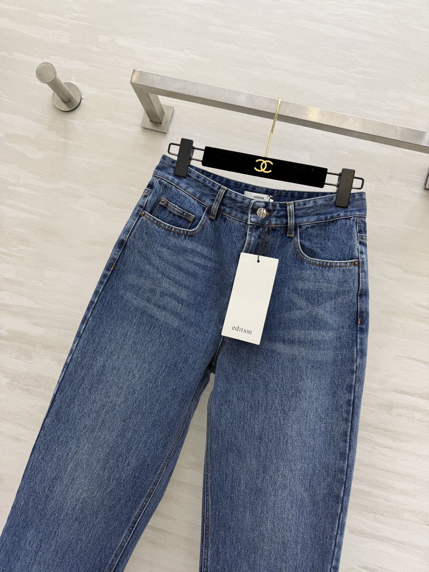 edition 直筒九分牛仔裤 复古水洗蓝 耐看又显白高腰直筒版型 修饰腿型不挑人 九分长度 露出脚踝更