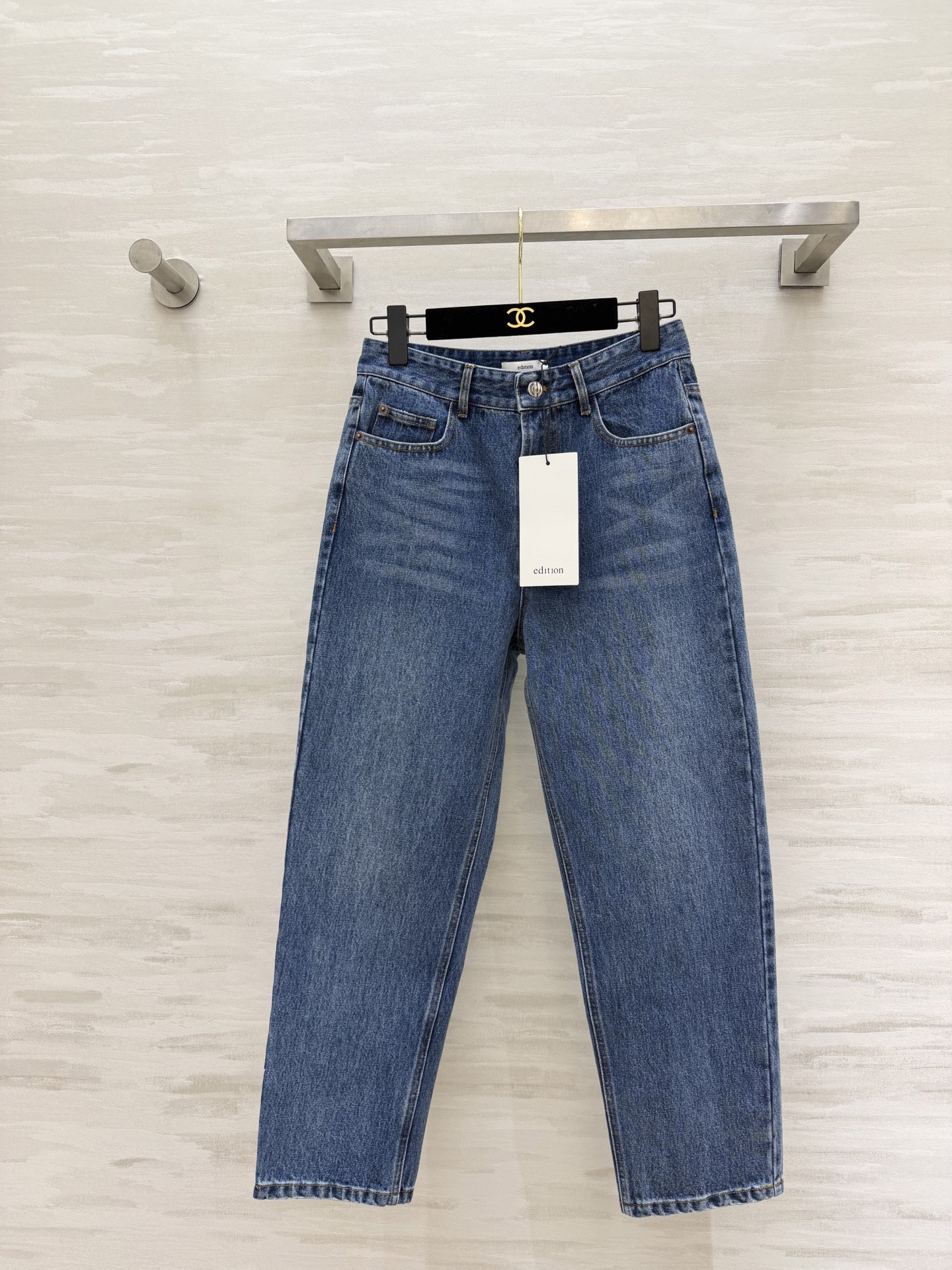 edition 直筒九分牛仔裤 复古水洗蓝 耐看又显白高腰直筒版型 修饰腿型不挑人 九分长度 露出脚踝更