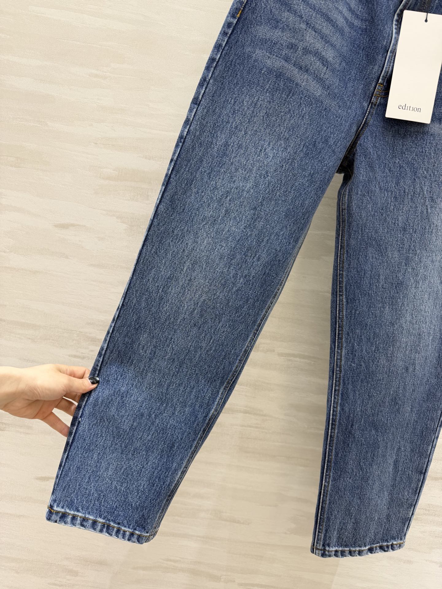 edition 直筒九分牛仔裤 复古水洗蓝 耐看又显白高腰直筒版型 修饰腿型不挑人 九分长度 露出脚踝更