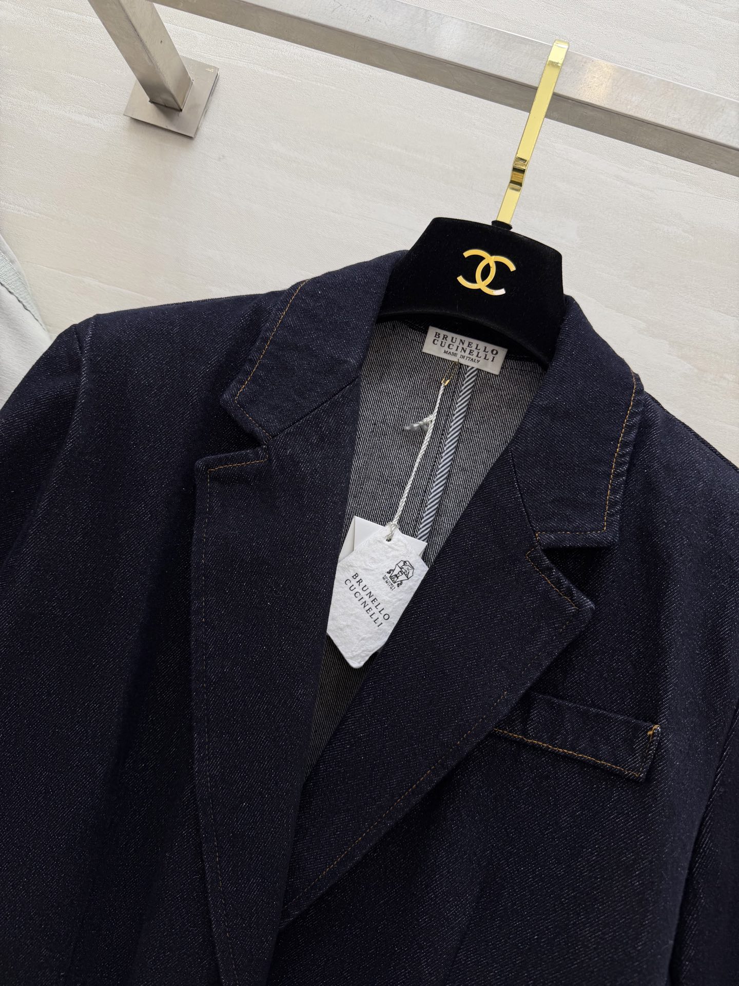 #Brunello Cucinell♡²⁶复古丹宁风西装外套 松弛感天花板 藏青牛仔西装真的太会了！经典