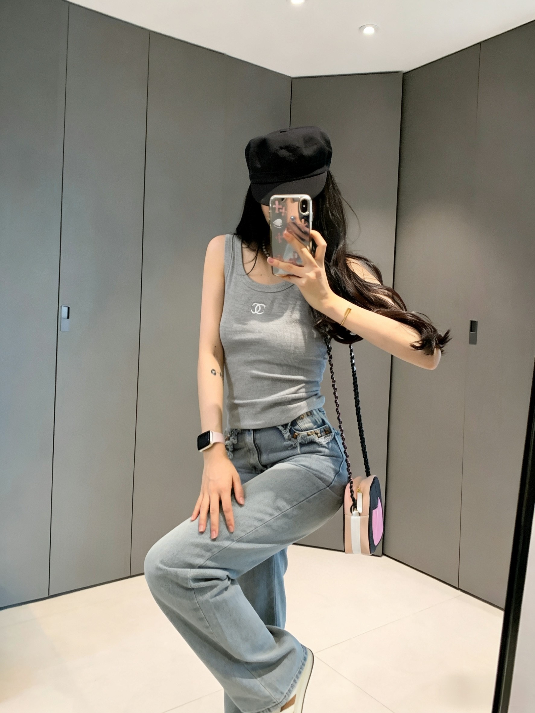 샤넬 여성 리브 반팔 티셔츠 137719 썸네일 이미지