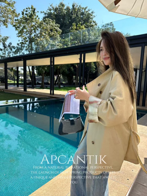 Elegant Stand Collar Short Trench Coat - Chic, Comfortable, and Stylish 1 Elegant Stand Collar Short Trench Coat - Chic, Comfortable, and Stylish